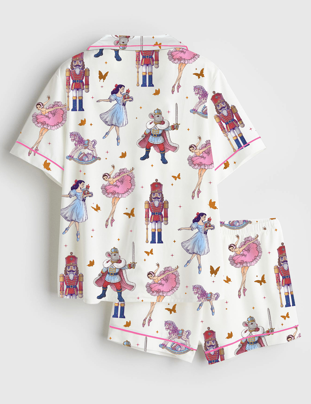Alternative view of Women's The Nutcracker Ballet Christmas Sugar Plum Fairy Short Sleeve Satin Pajama Set