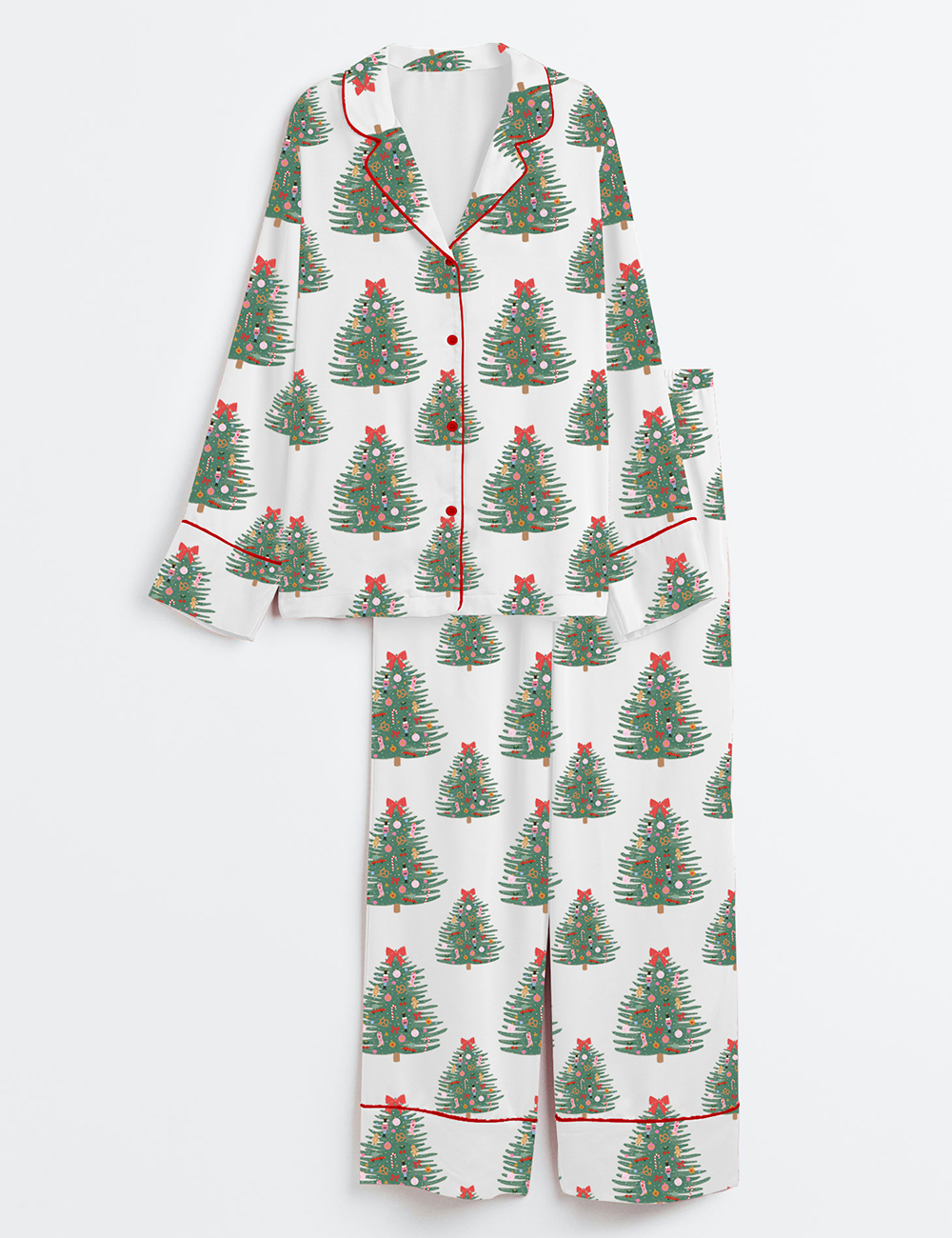 Women's The Nutcracker Christmas Tree Long Sleeve Satin Pajama Set
