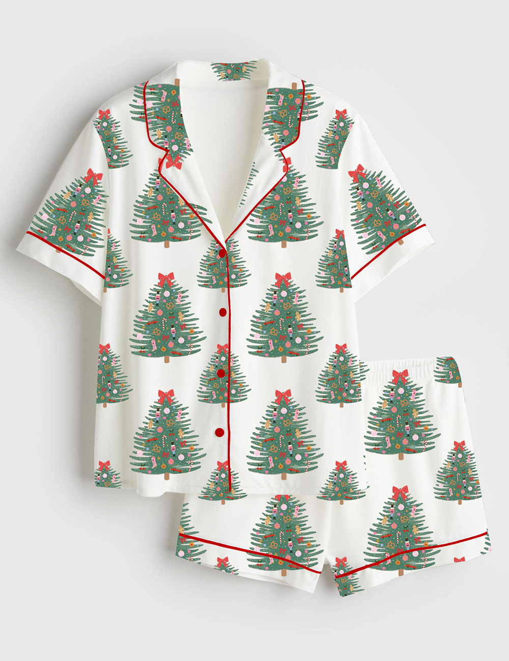 Women's The Nutcracker Christmas Tree Short Sleeve Satin Pajama Set