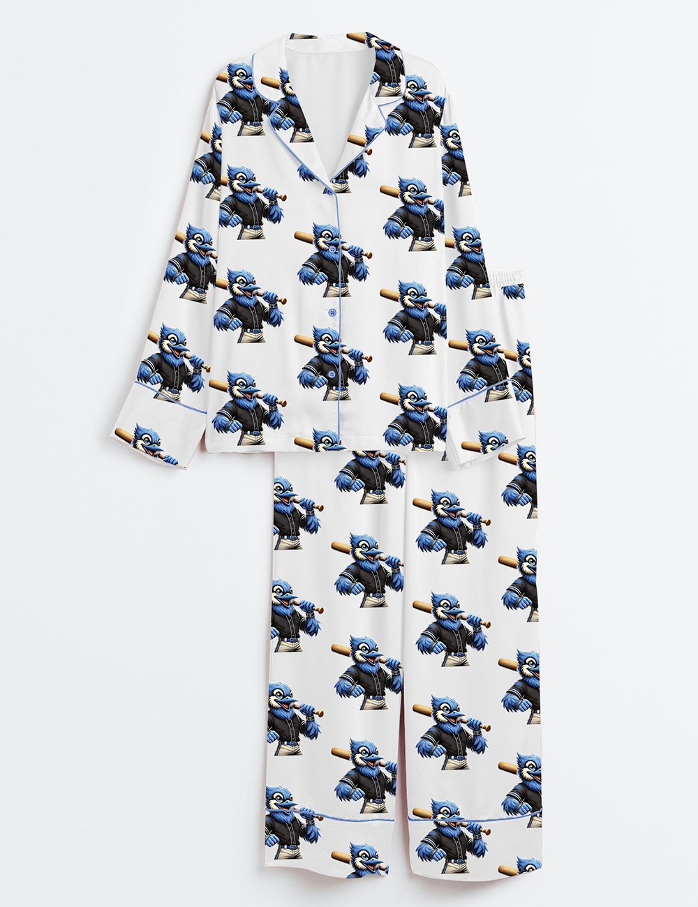 Women's Toronto Baseball Sports Fan The Birds Are Back Long Sleeve Satin Pajama Set