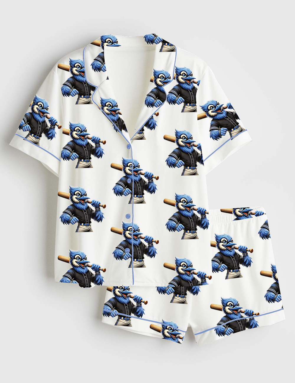 Women's Toronto Baseball Sports Fan The Birds Are Back Short Sleeve Satin Pajama Set