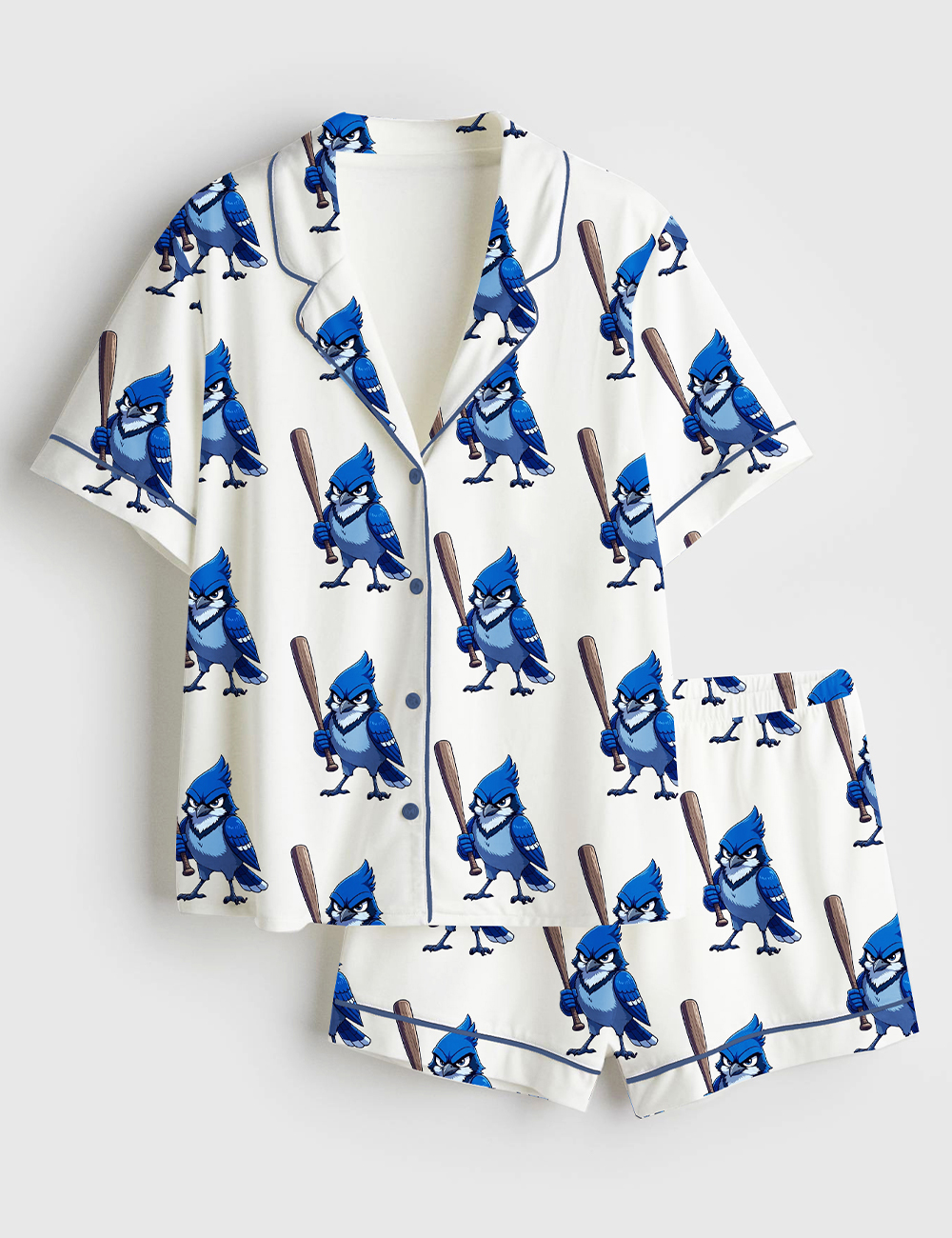 Women's Toronto Baseball The Birds Are Back Short Sleeve Satin Pajama Set