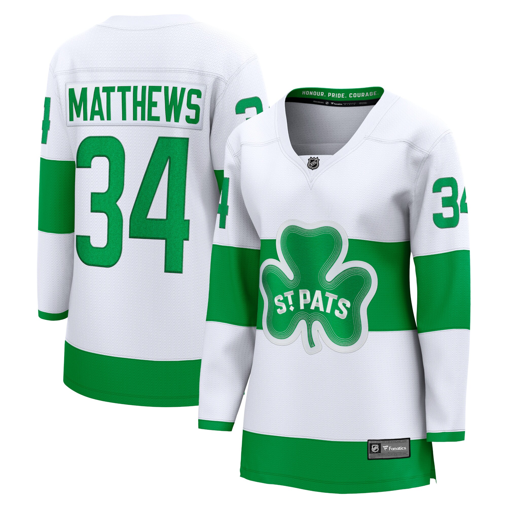 Women's Toronto Maple Leafs Auston Matthews White St. Patricks Alternate Premier Breakaway Player Jersey - JS910 