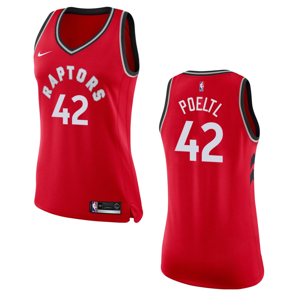 Women's Toronto Raptors #42 Jakob Poeltl Icon Swingman Jersey - Red
