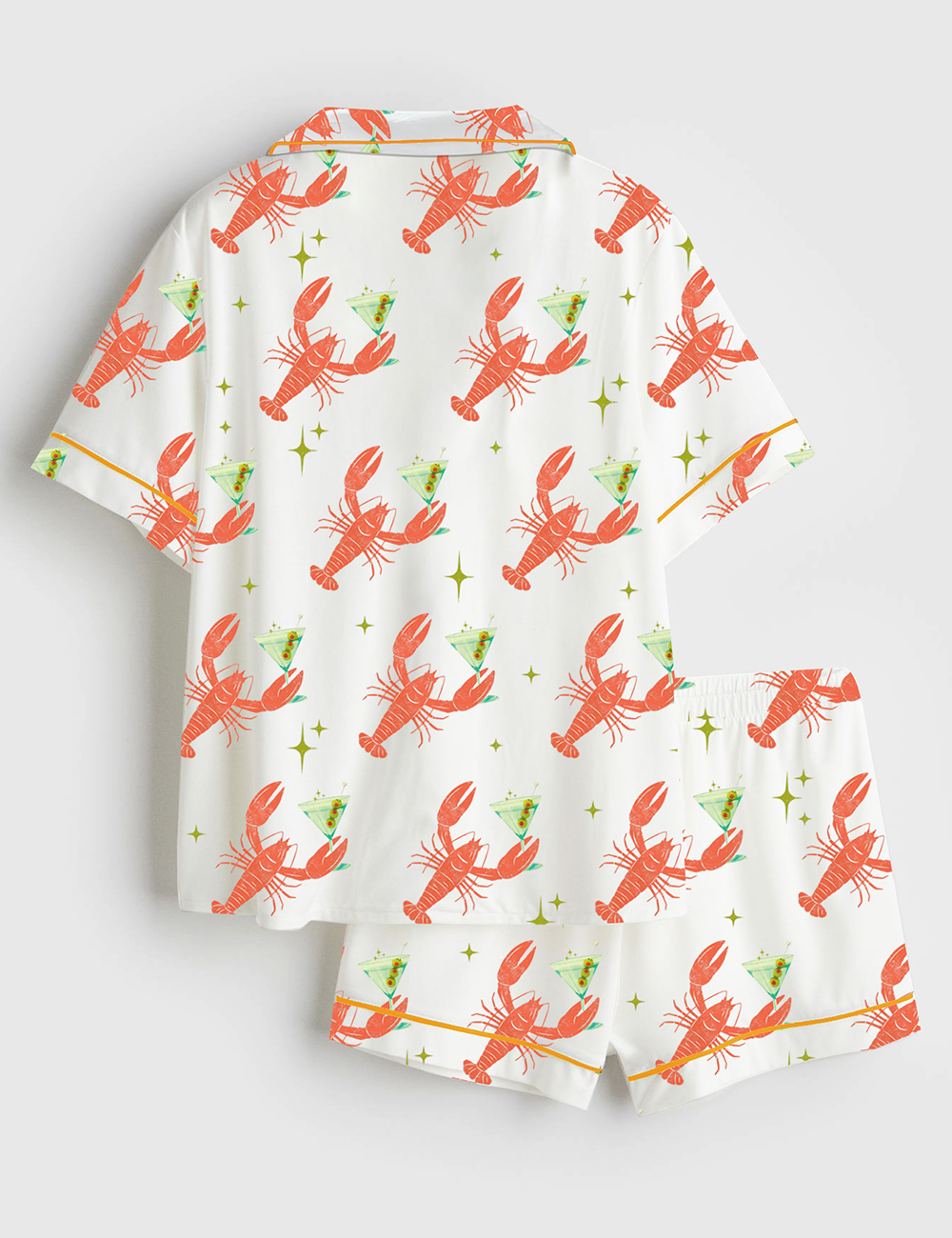 Alternative view of Women's Trendy Lobster And Dirty Martini Fisherman Aesthetic Vintage Coastal Short Sleeve Satin Pajama Set