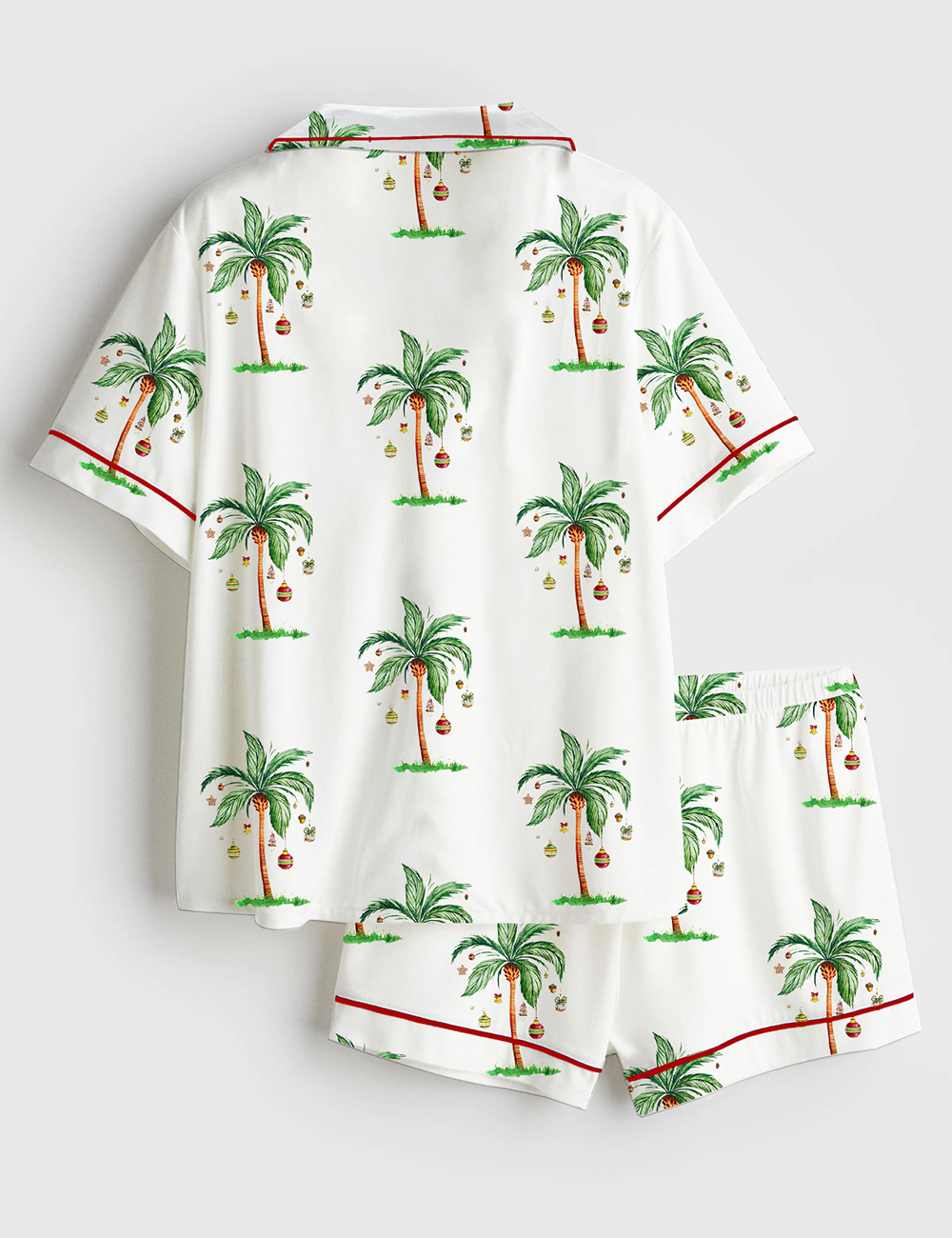 Alternative view of Women's Tropical Christmas On The Beach Hawaii Holiday Short Sleeve Satin Pajama Set