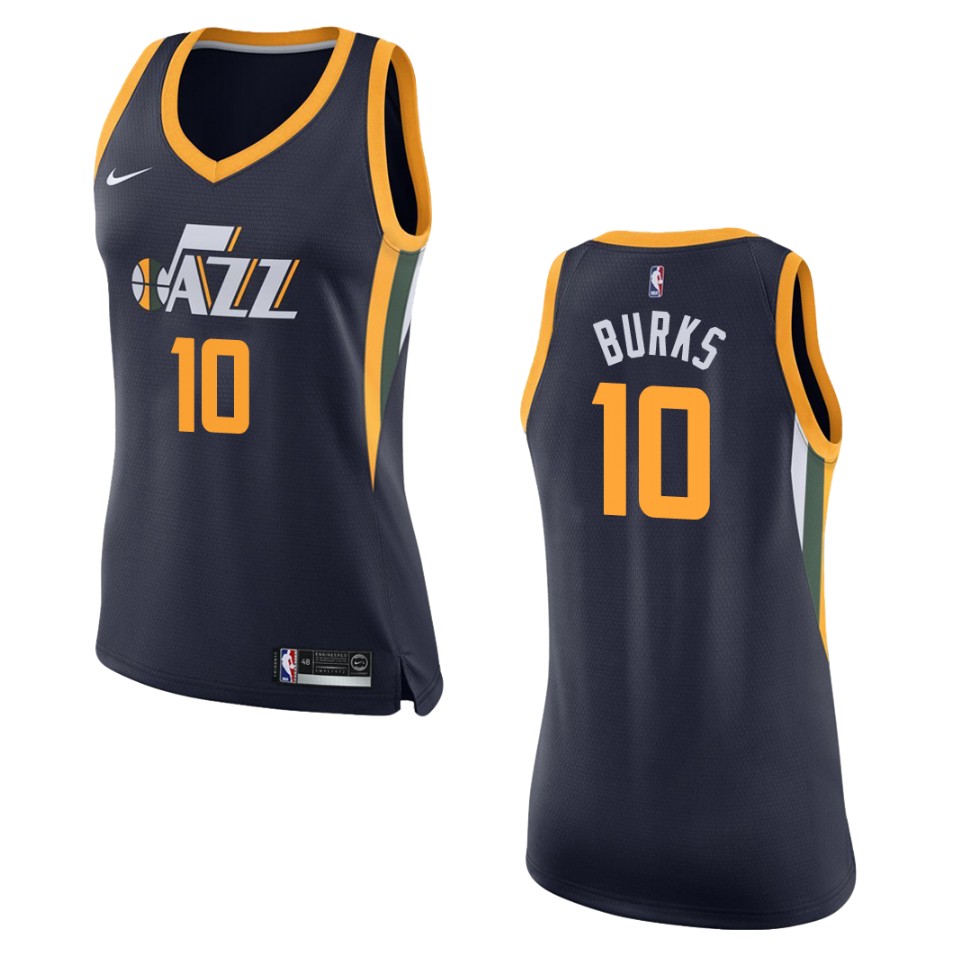 Women's Utah Jazz #10 Alec Burks Icon Swingman Jersey - Navy