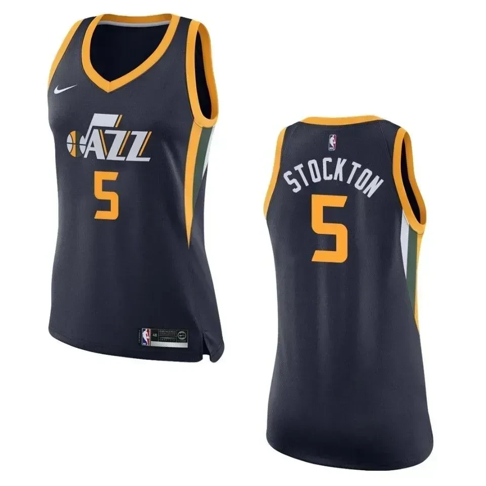 Women's Utah Jazz 5 David Stockton Icon Swingman Jersey - Navy - JS998 