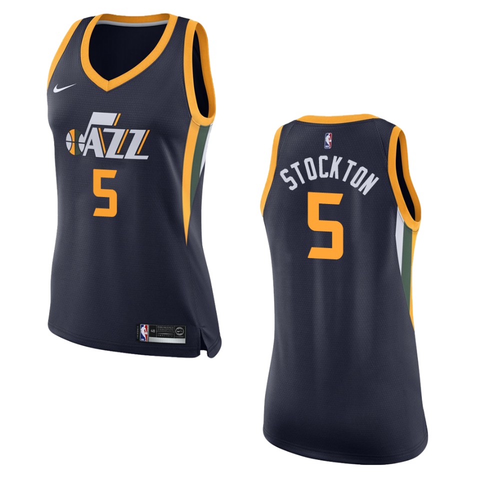 Women's Utah Jazz #5 David Stockton Icon Swingman Jersey - Navy