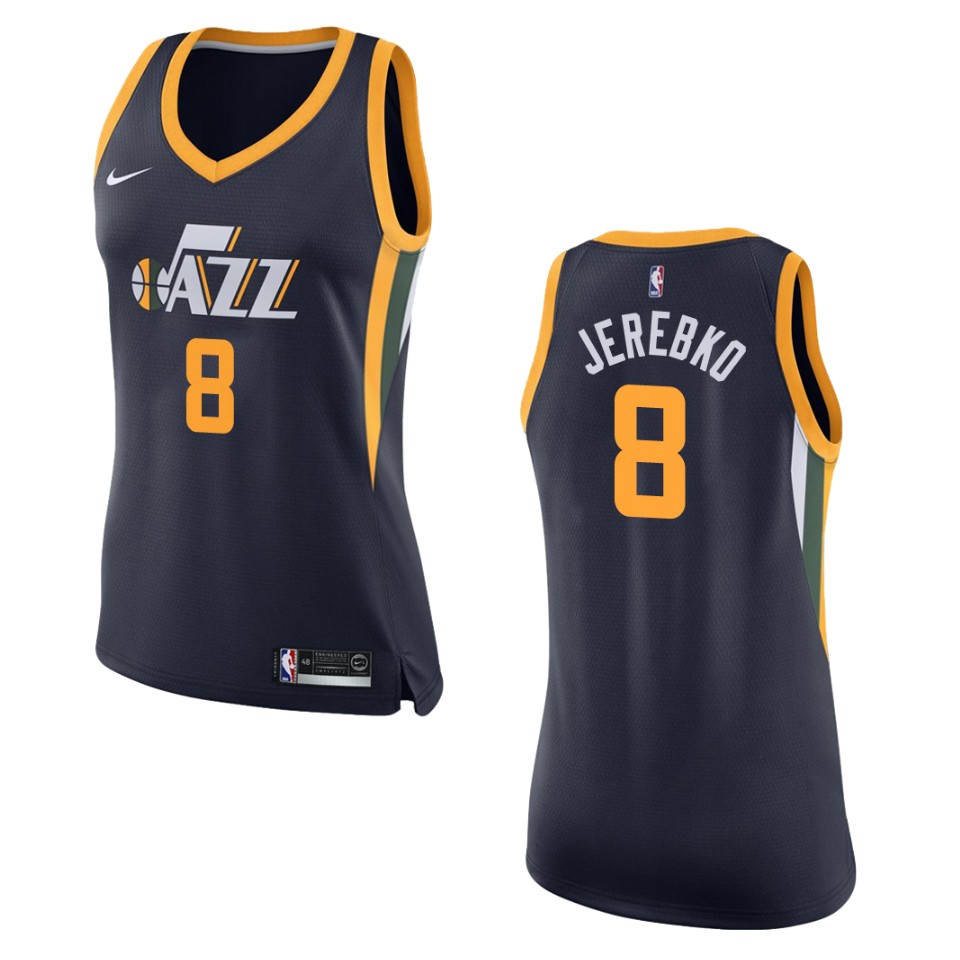 Women's Utah Jazz #8 Jonas Jerebko Icon Swingman Jersey - Navy
