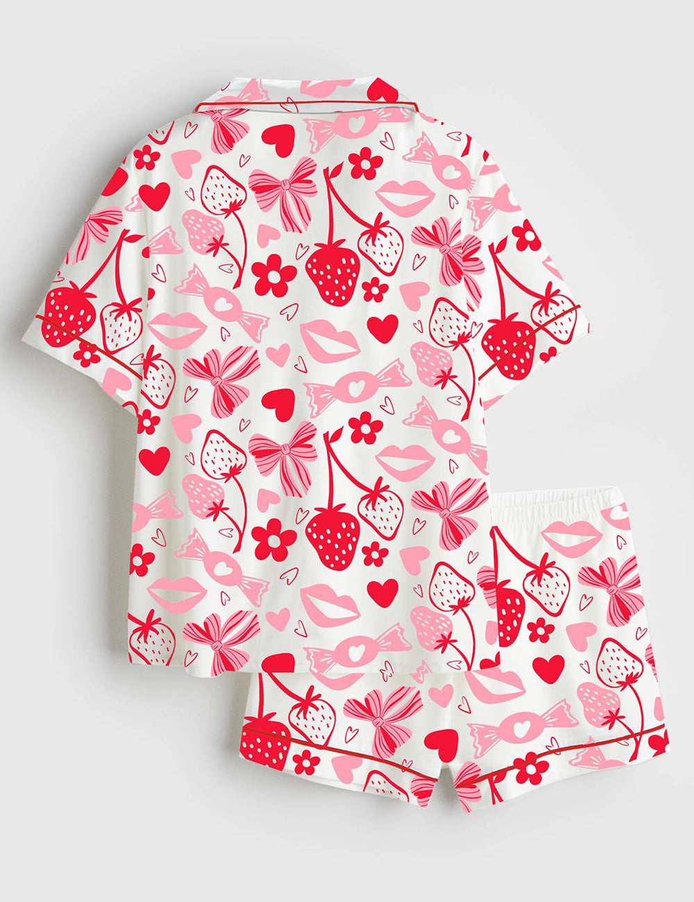 Alternative view of Women's Valentine's Day Art Short Sleeve Satin Pajama Set