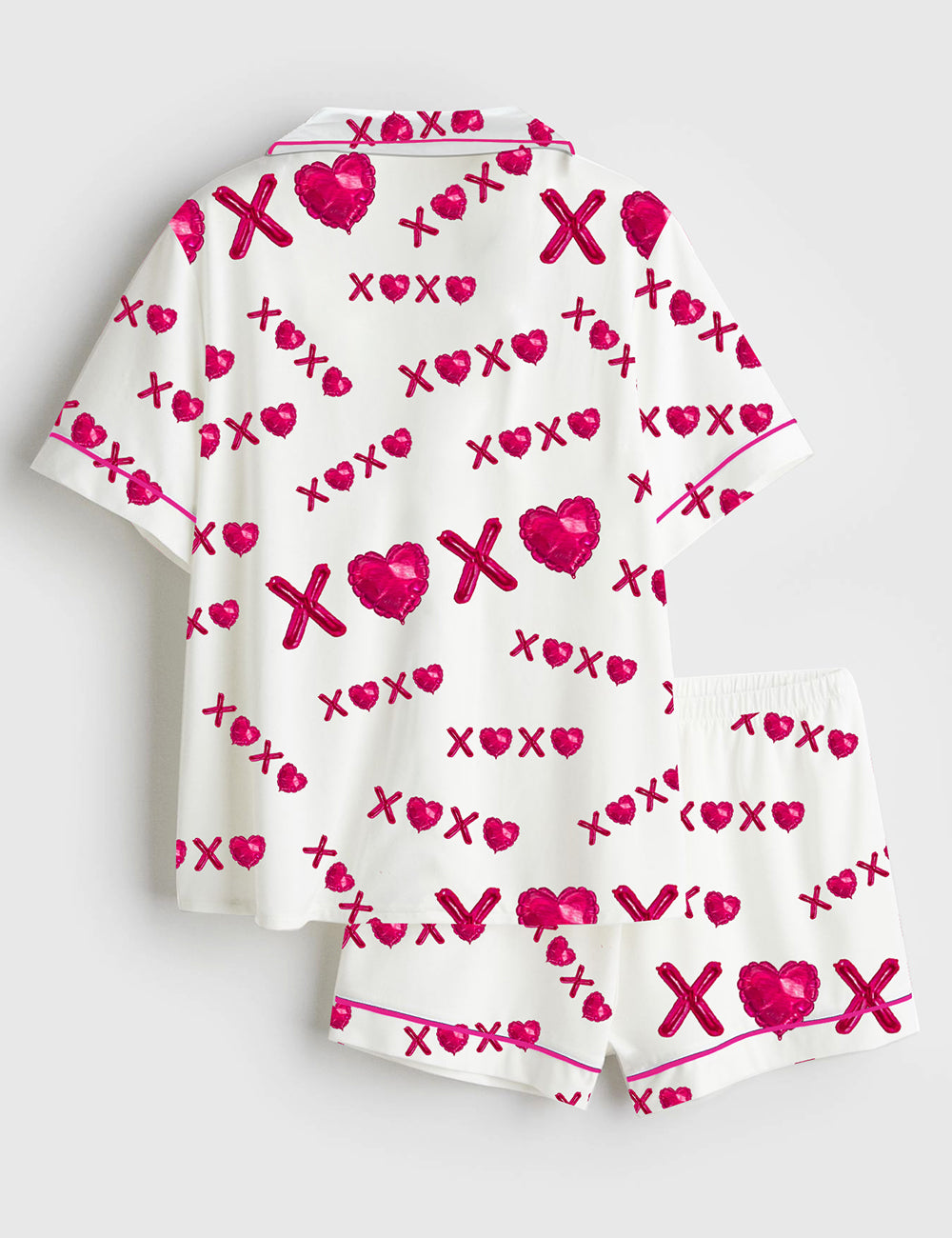 Alternative view of Women's Valentine's Vibes Short Sleeve Satin Pajama Set