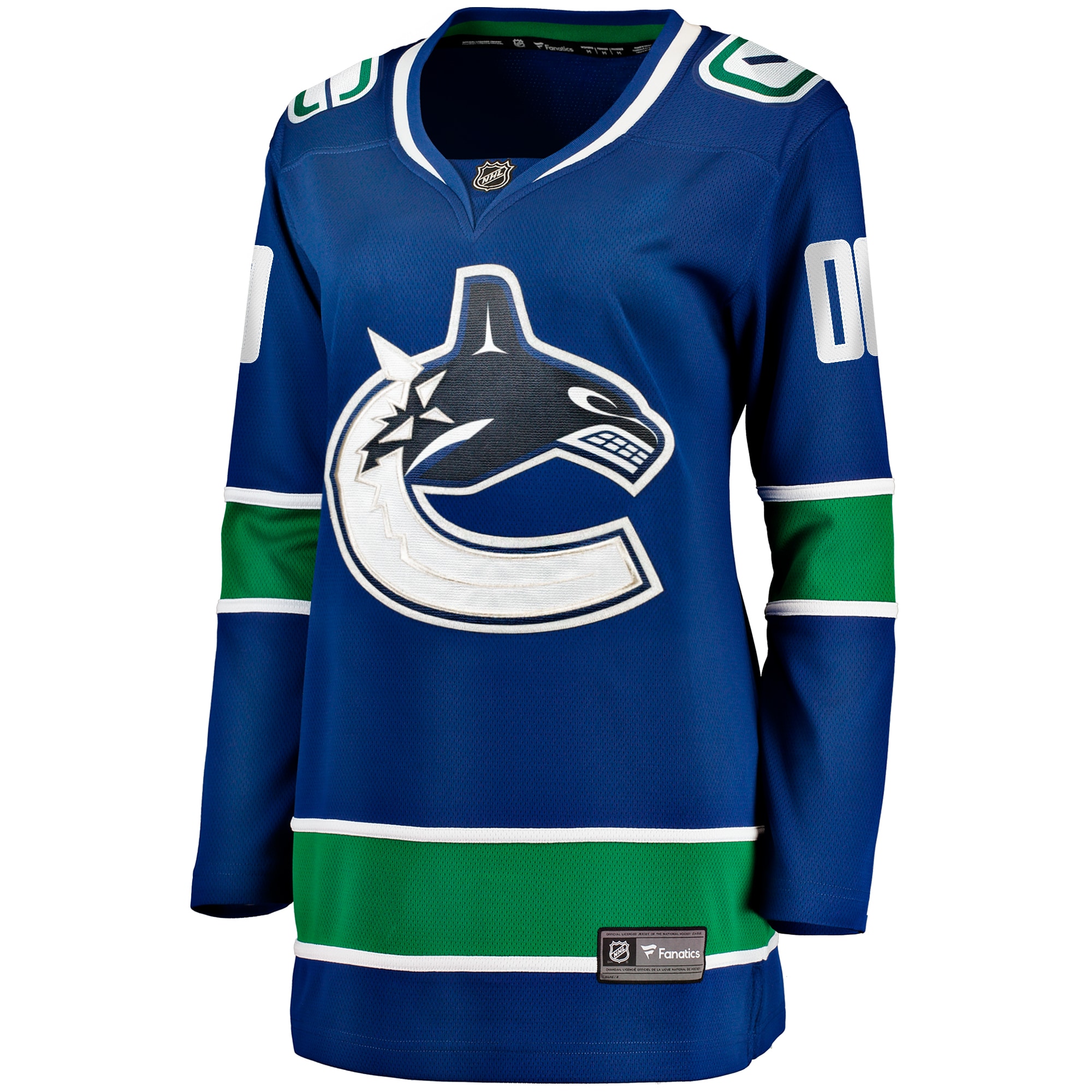 Alternative view of Women's Vancouver Canucks Blue Breakaway Custom Jersey - JS317 