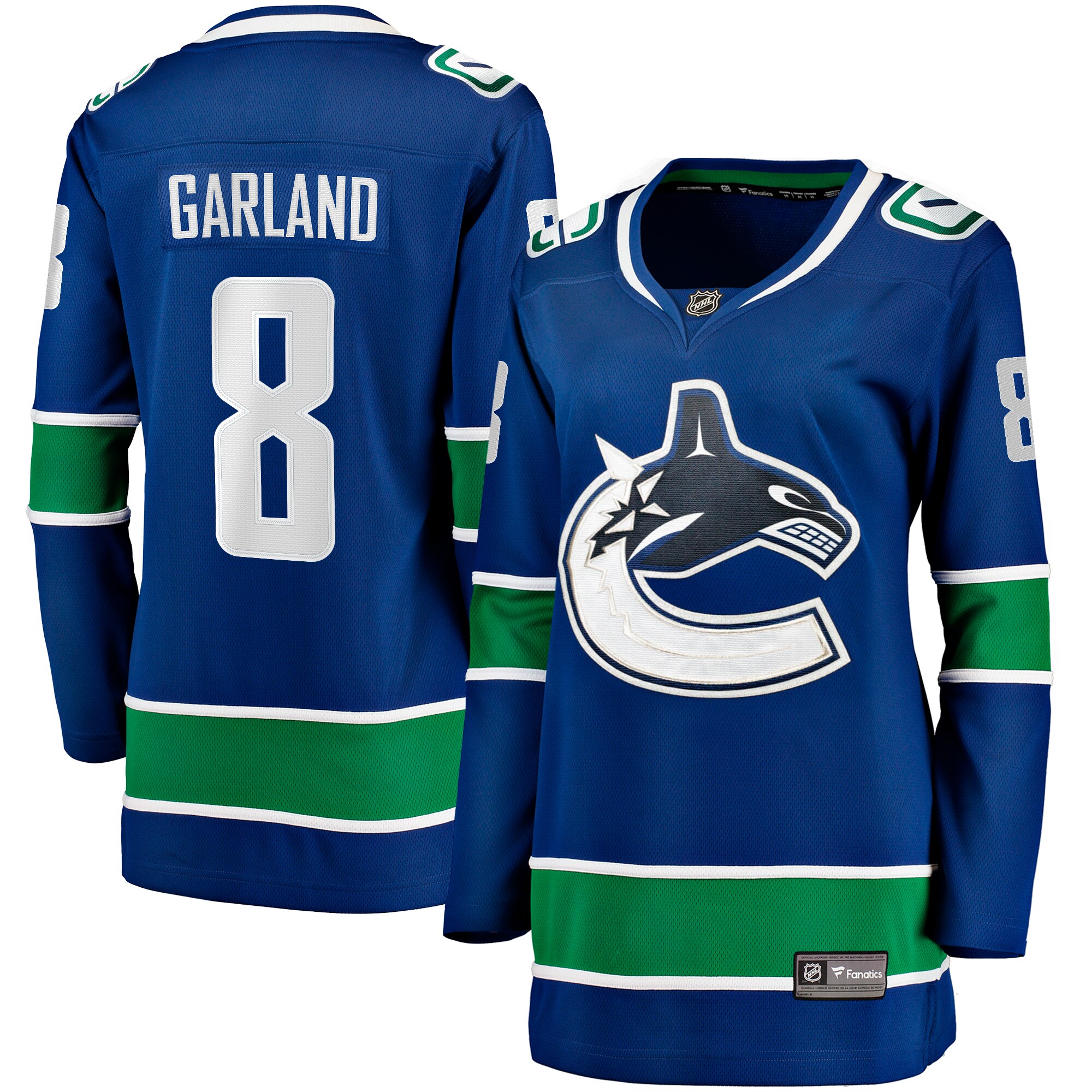 Women's Vancouver Canucks Conor Garland Blue Home Breakaway Player Jersey - JS598 