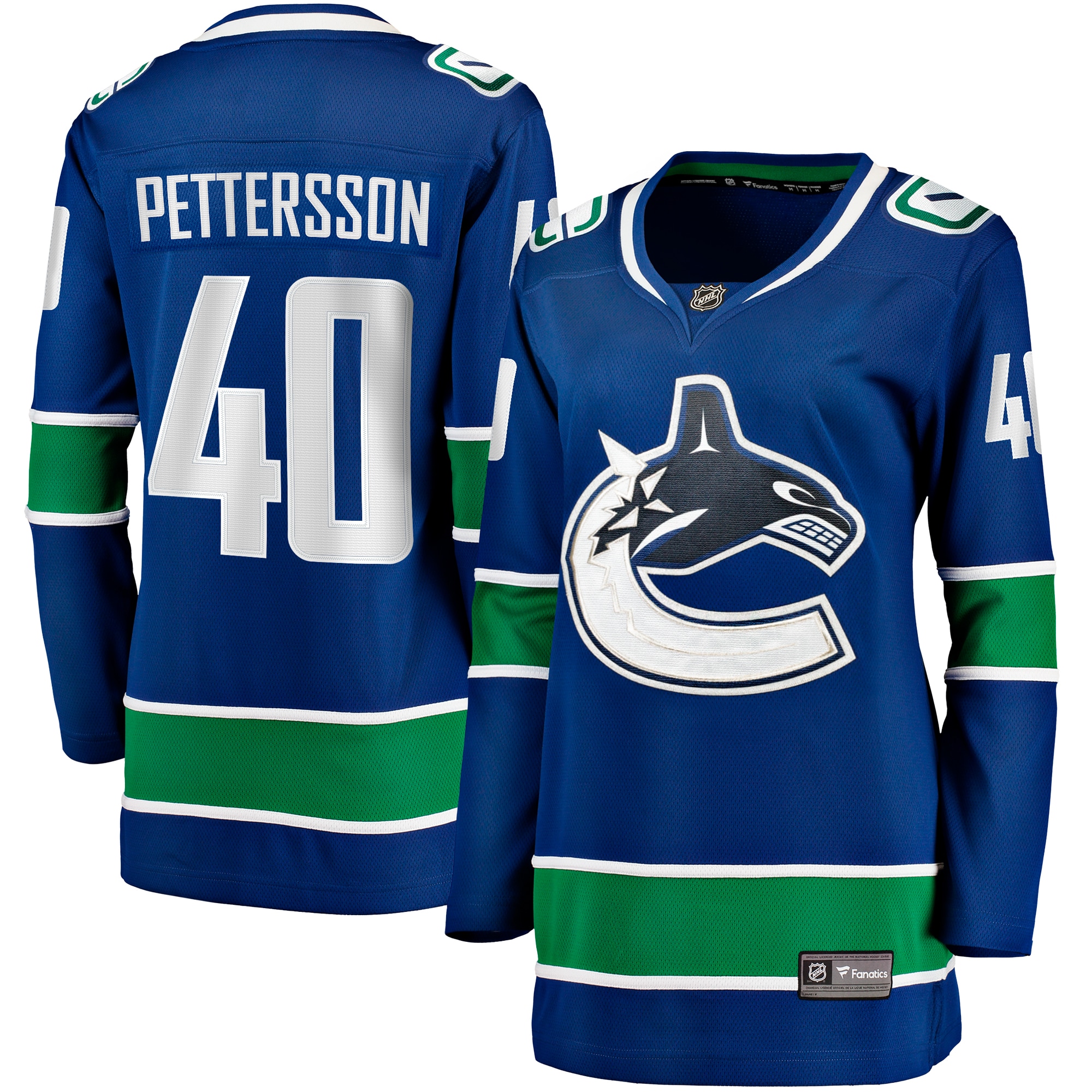 Women's Vancouver Canucks Elias Pettersson Blue Home Breakaway Player Jersey - JS262 