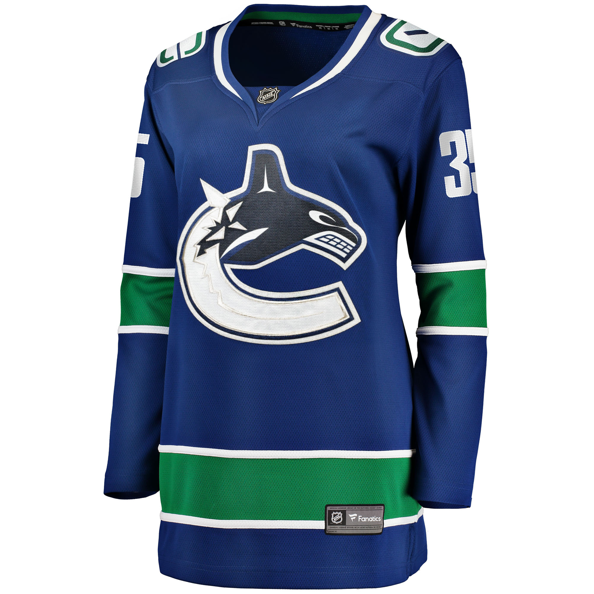 Alternative view of Women's Vancouver Canucks Thatcher Demko Blue Home Breakaway Jersey - JS965 