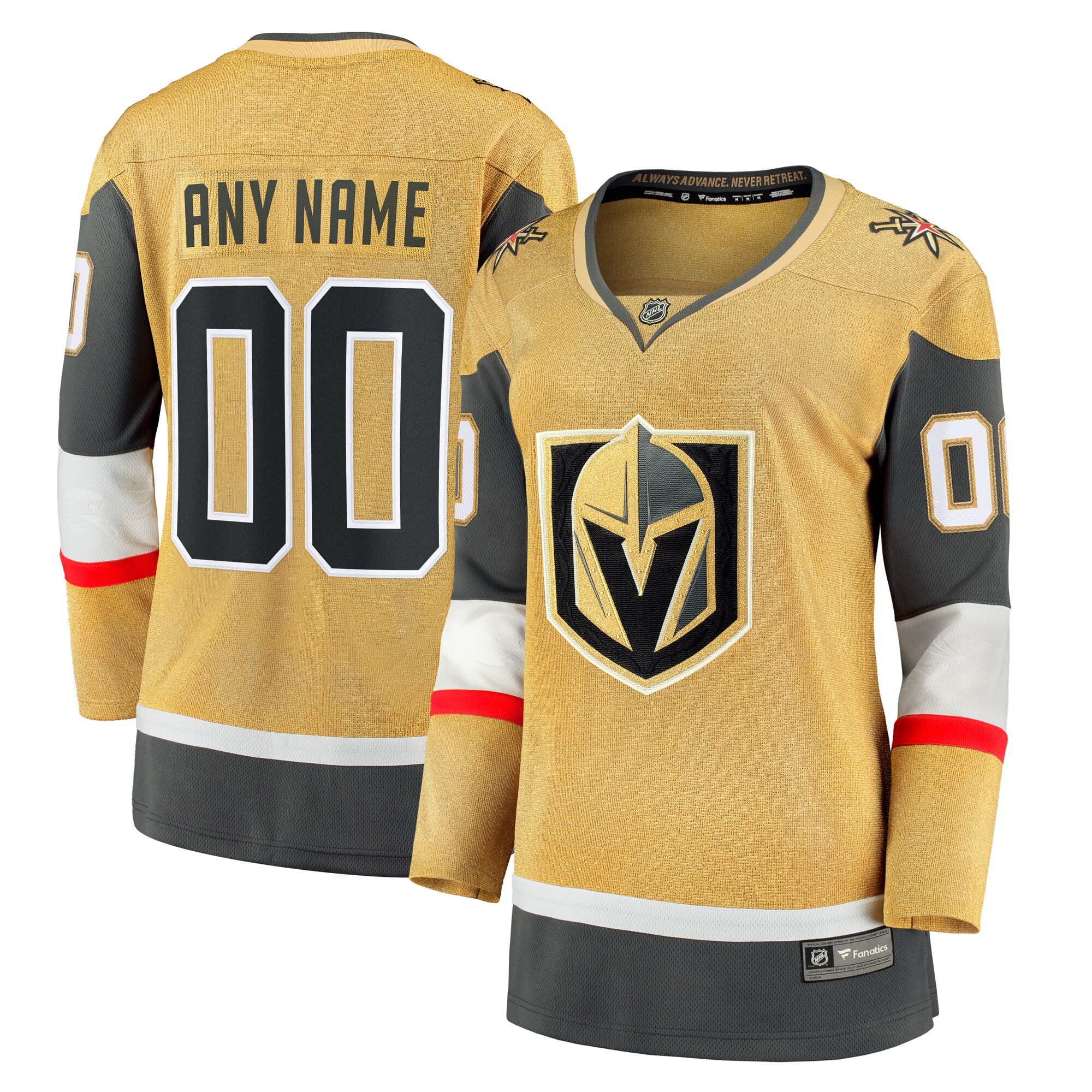 Women's Vegas Golden Knights Home Breakaway Custom Jersey - JS488 