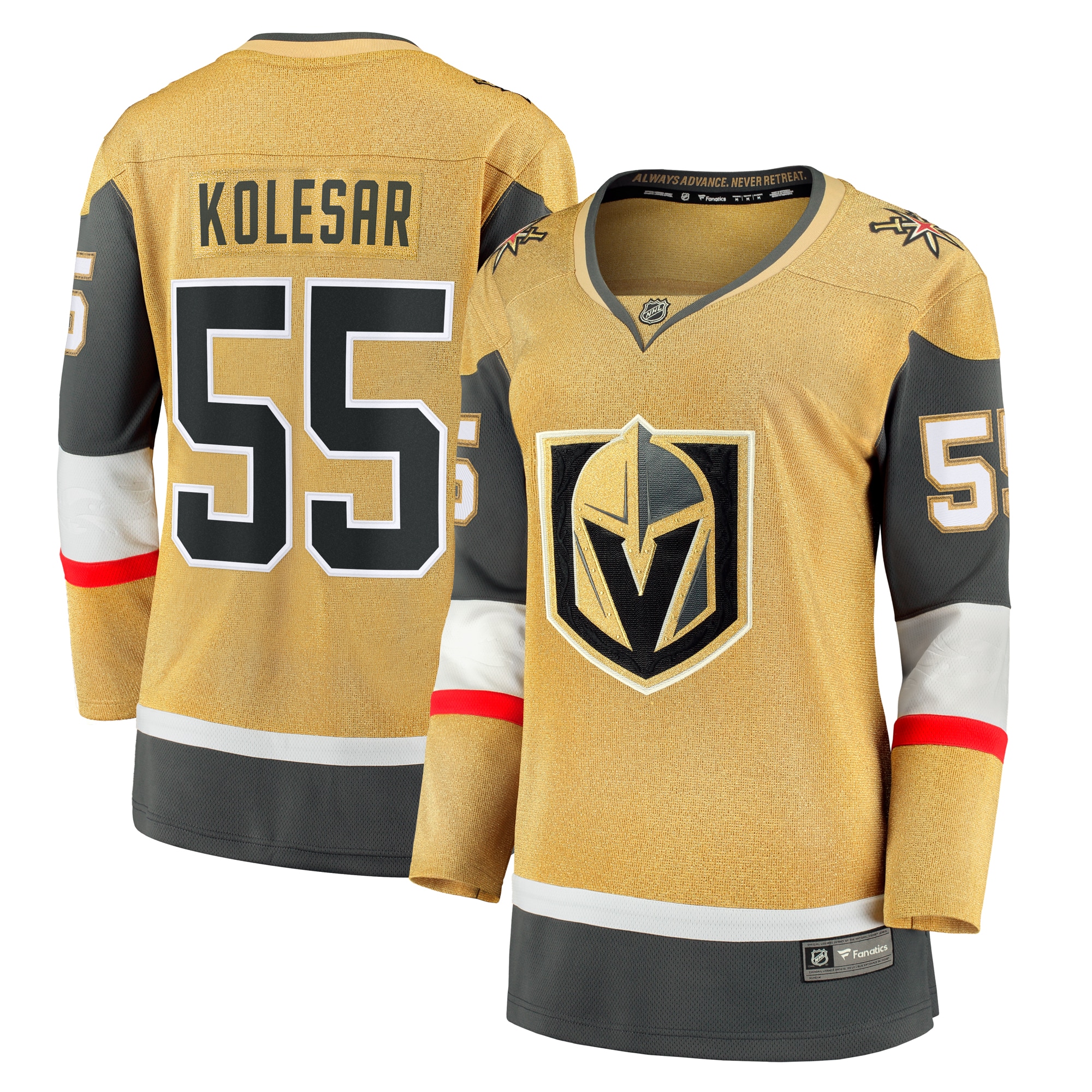 Women's Vegas Golden Knights Keegan Kolesar Gold Alternate Breakaway Player Jersey - JS528 