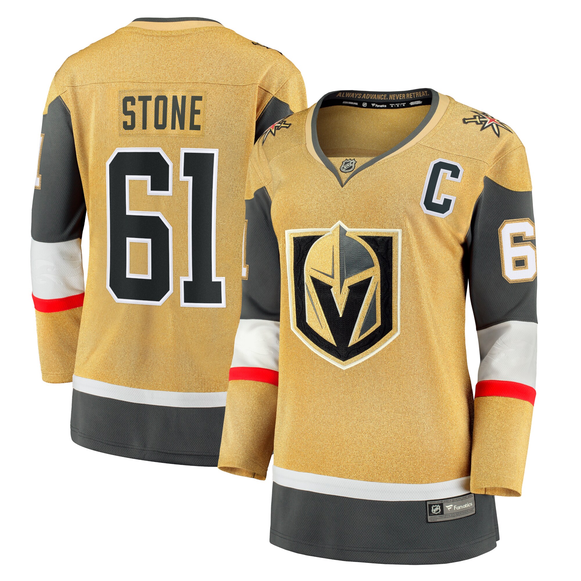 Women's Vegas Golden Knights Mark Stone Gold Captain Patch Home Breakaway Player Jersey - JS378 