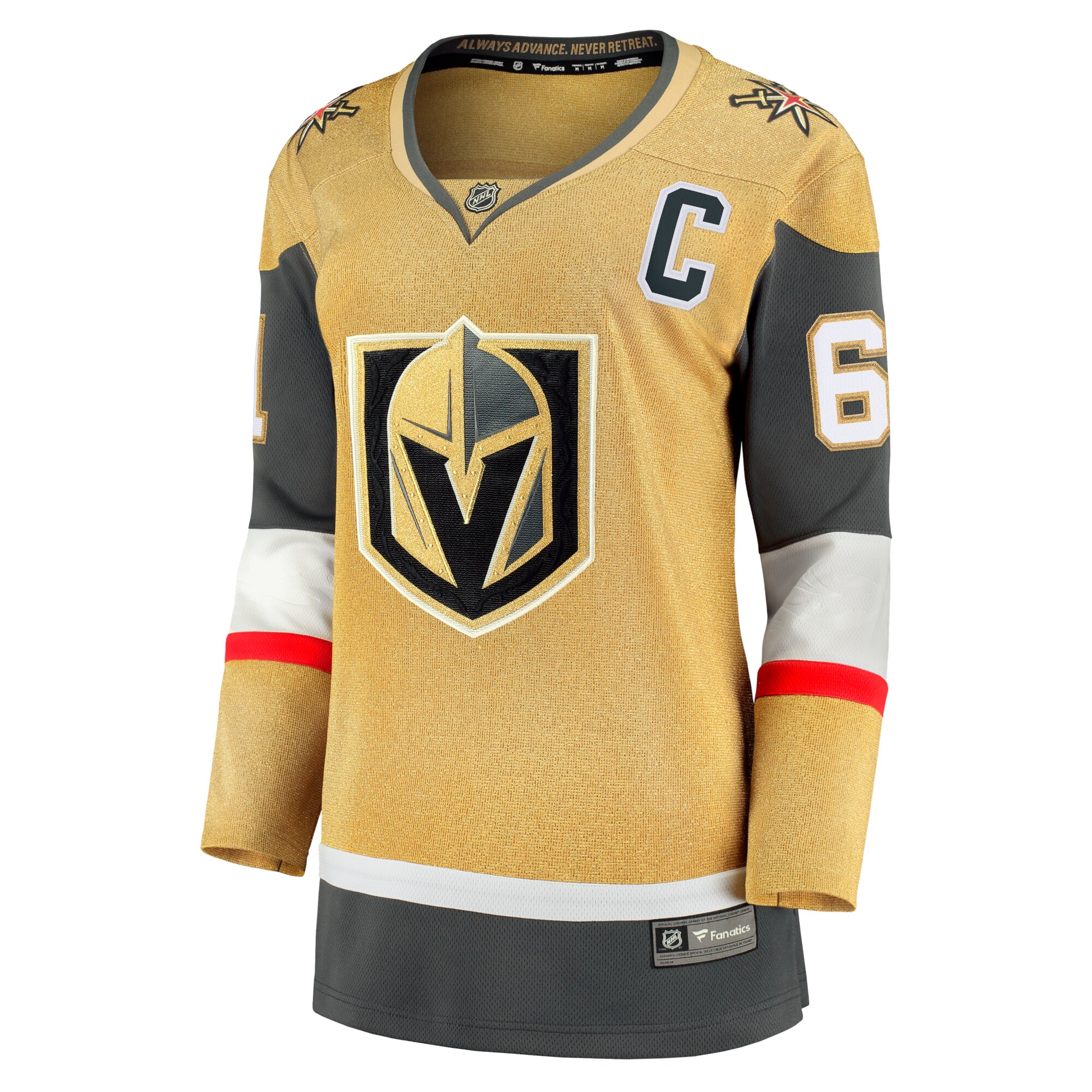 Alternative view of Women's Vegas Golden Knights Mark Stone Gold Captain Patch Home Breakaway Player Jersey - JS378 