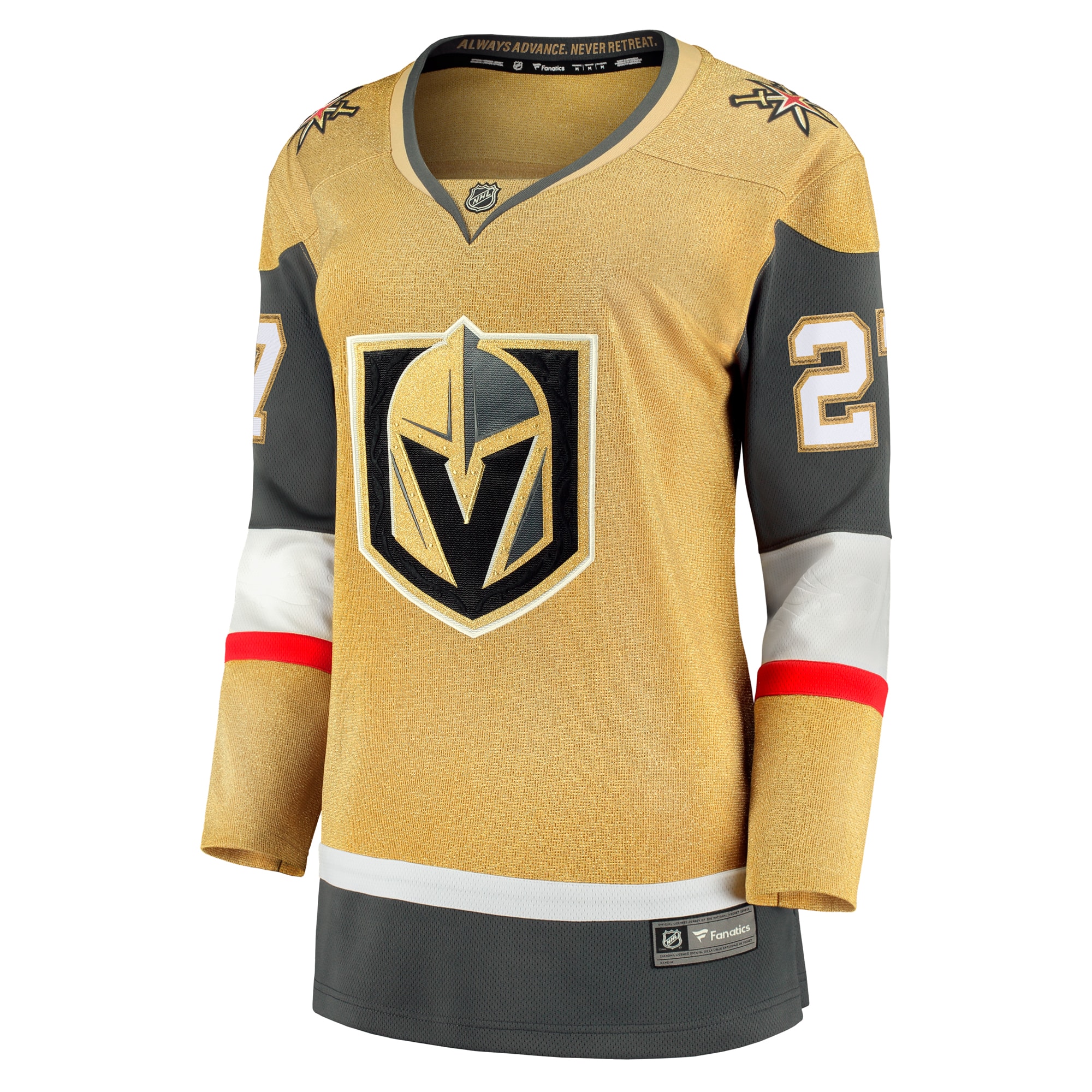 Alternative view of Women's Vegas Golden Knights Shea Theodore Gold Home Breakaway Jersey - JS453 