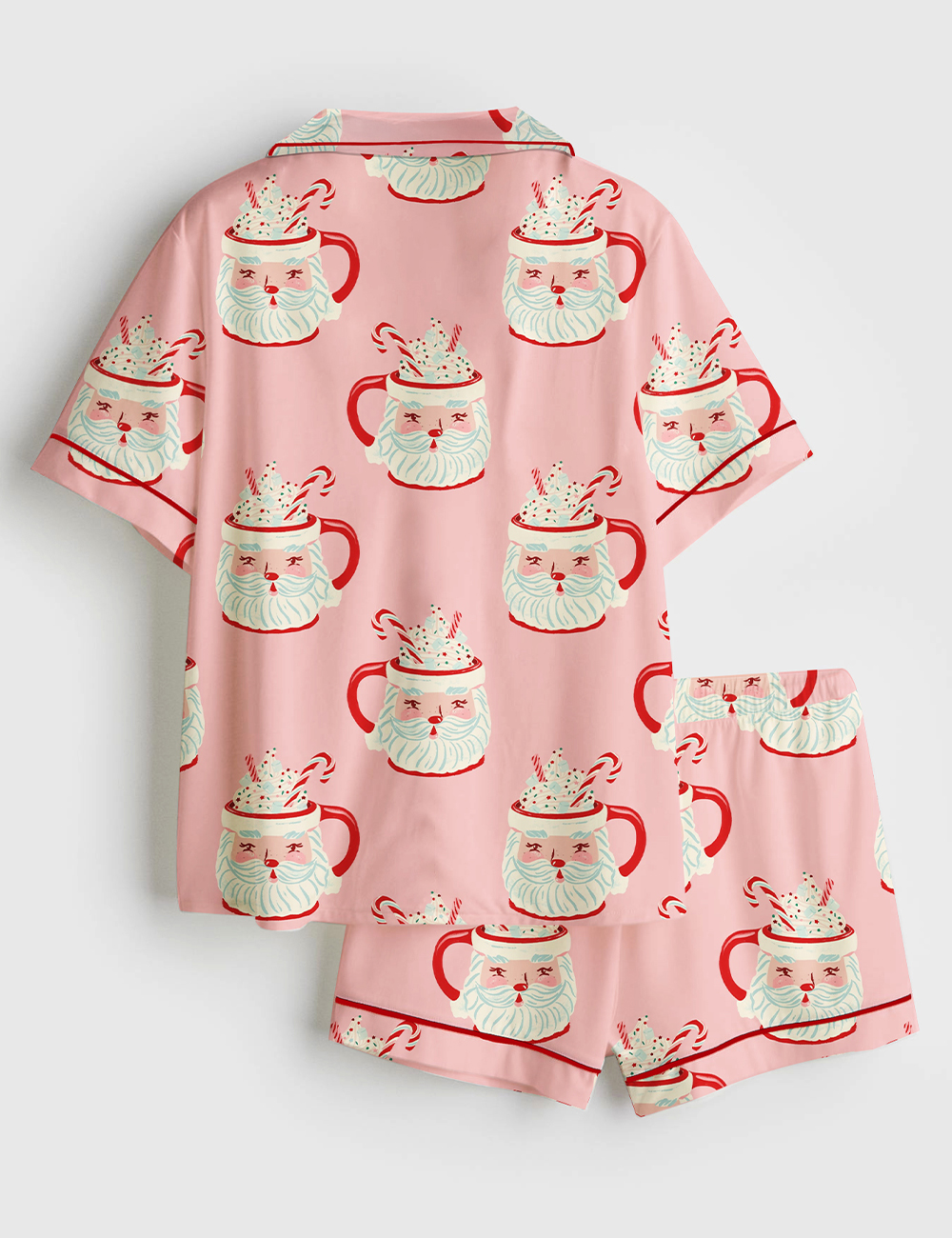 Alternative view of Women's Vintage Christmas Mugs Short Sleeve Satin Pajama Set