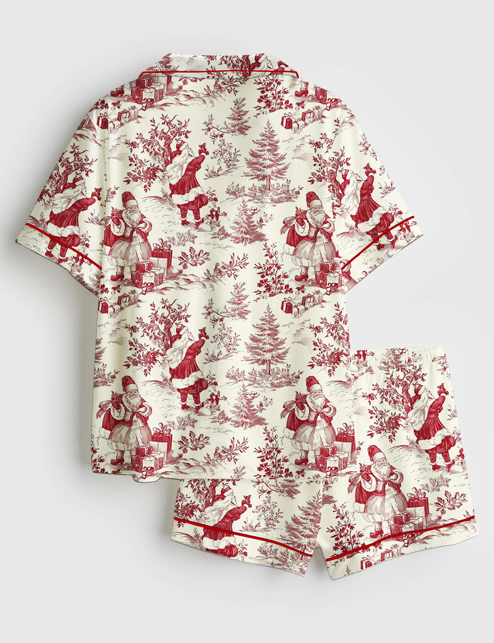 Alternative view of Women's Vintage Christmas Winter Holiday Snowman Gift Snowman Lovers Short Sleeve Satin Pajama Set