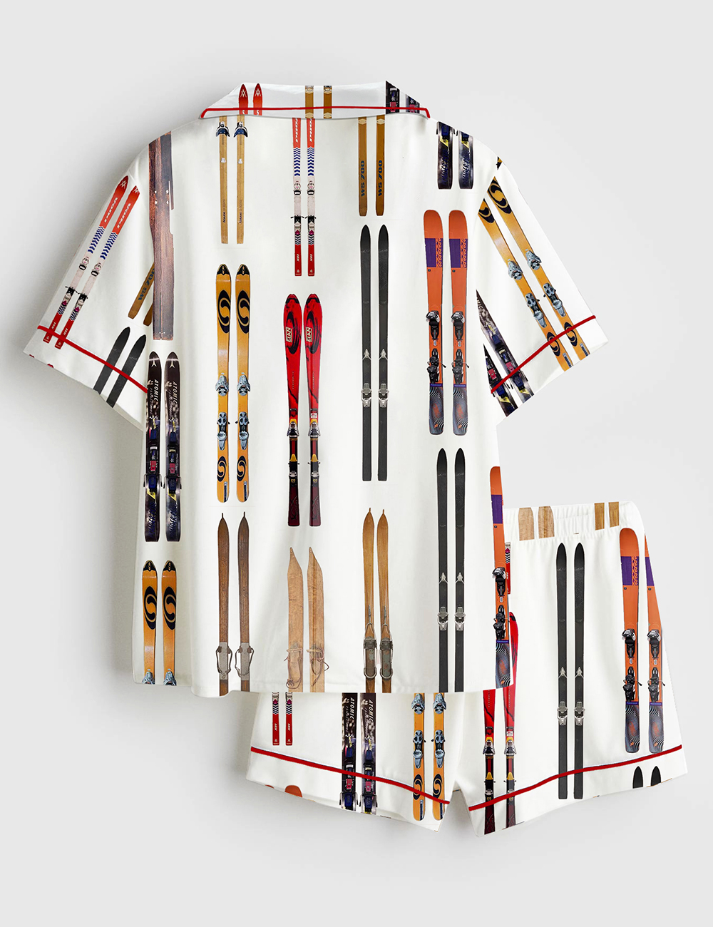 Alternative view of Women's Vintage Skiing History Short Sleeve Satin Pajama Set