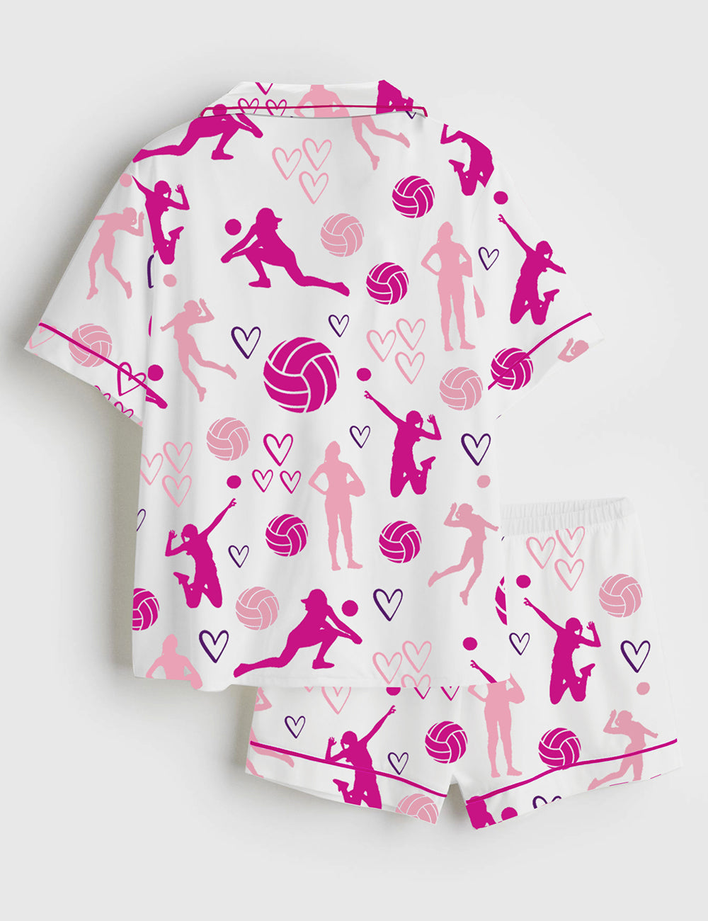 Alternative view of Women's Volleyball Short Sleeve Satin Pajama Set
