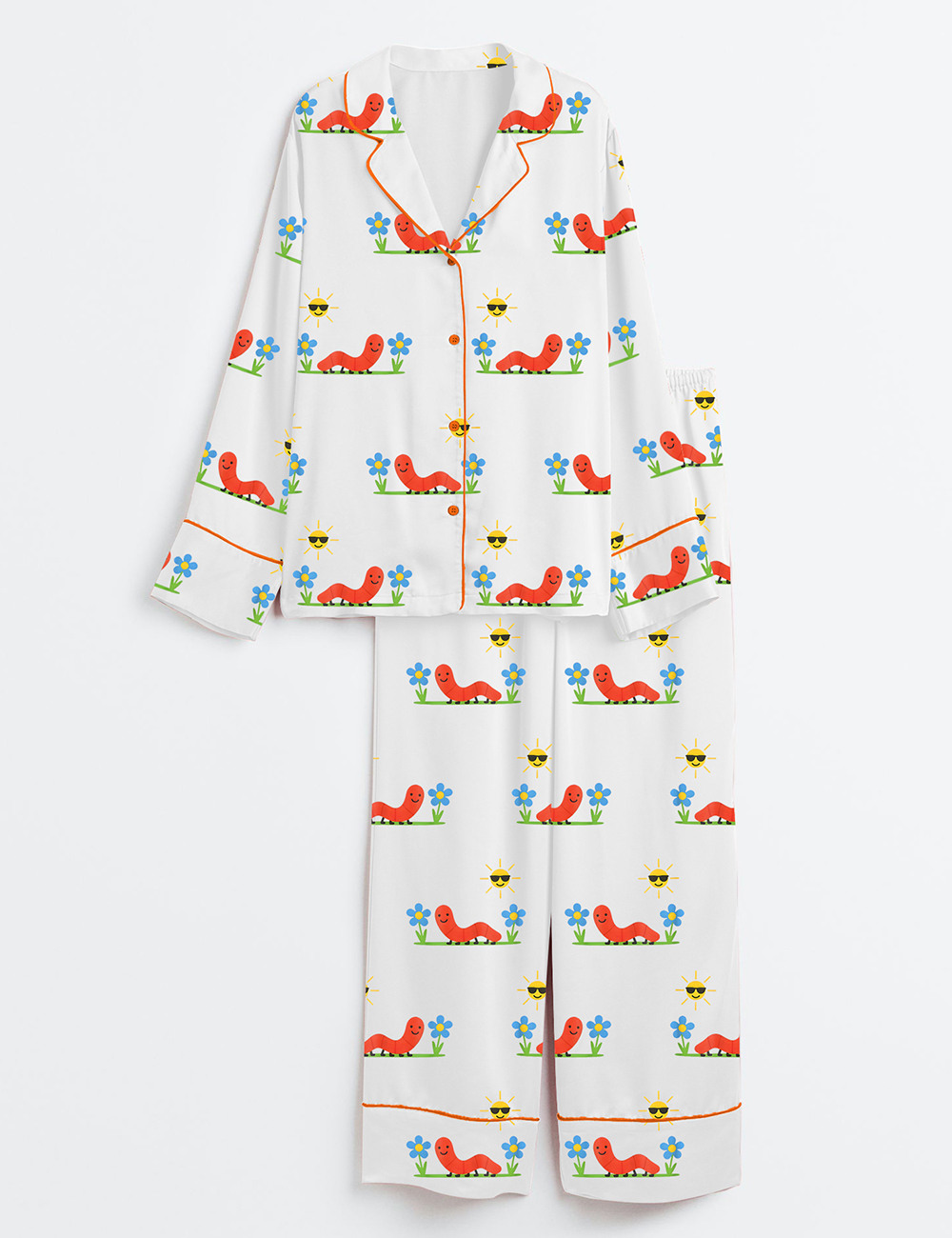 Women's Wake Up Sluts Funny Animal Meme Unhinged Humor Long Sleeve Satin Pajama Set