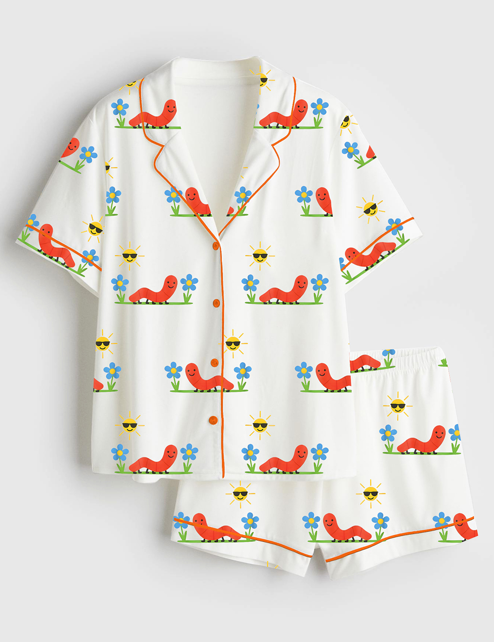 Women's Wake Up Sluts Funny Animal Meme Unhinged Humor Short Sleeve Satin Pajama Set