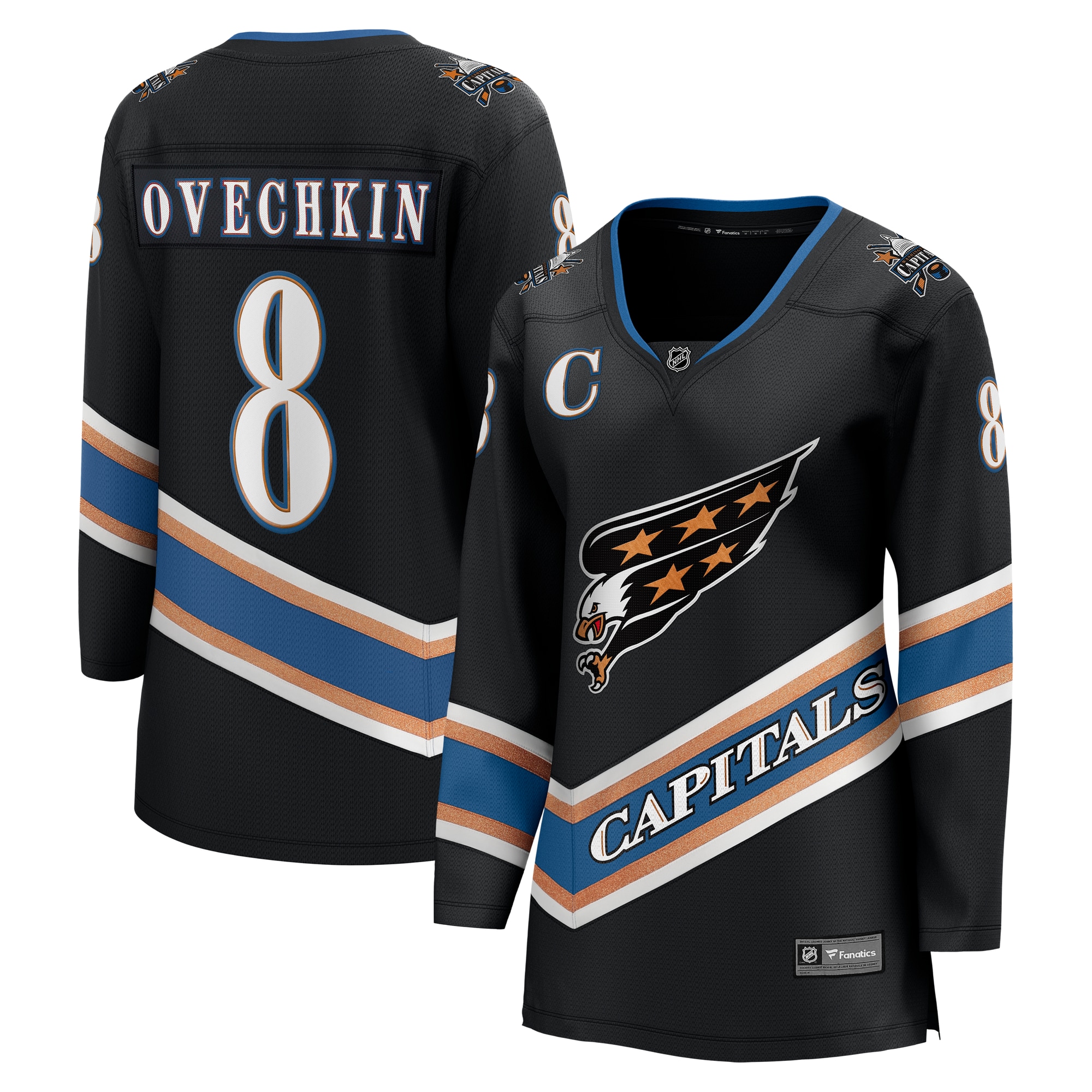 Women's Washington Capitals Alexander Ovechkin Black Alternate 50th Anniversary Premier Breakaway Player Jersey - JS850 
