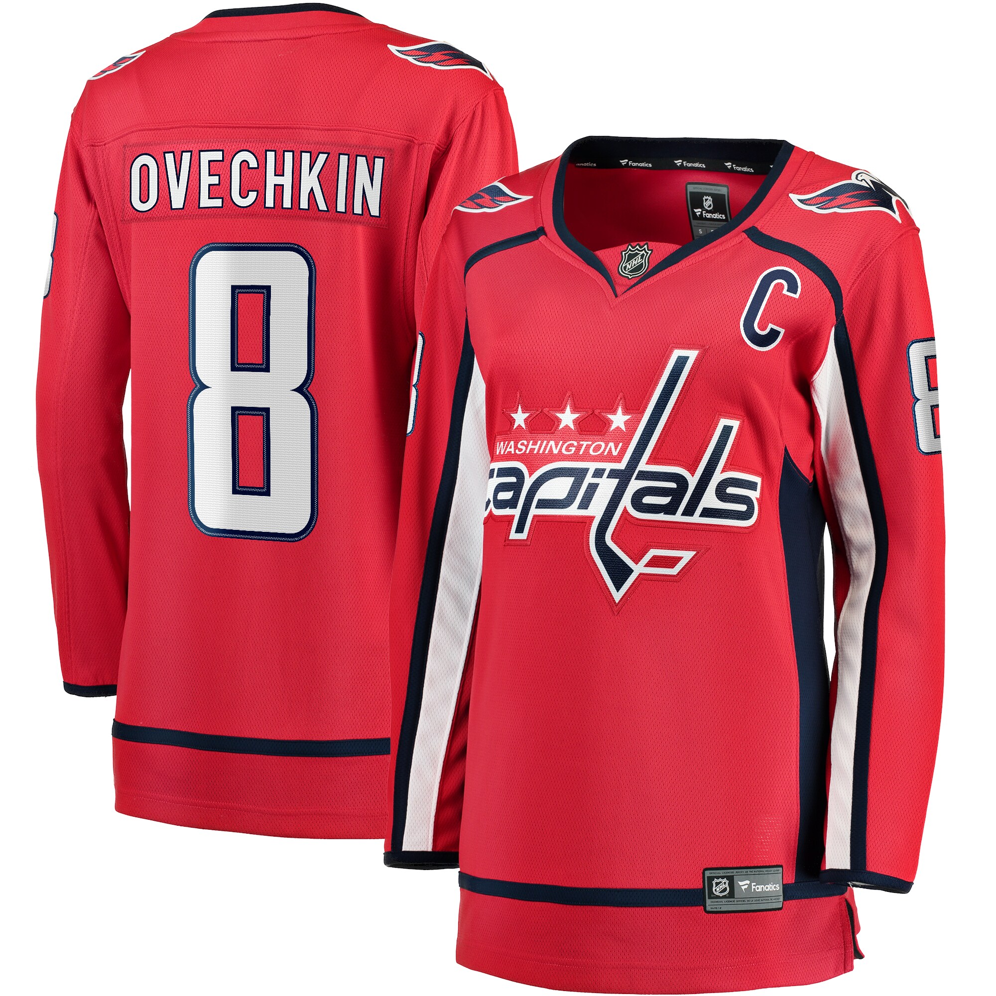 Women's Washington Capitals Alexander Ovechkin Red Captain Patch Home Breakaway Player Jersey - JS858 