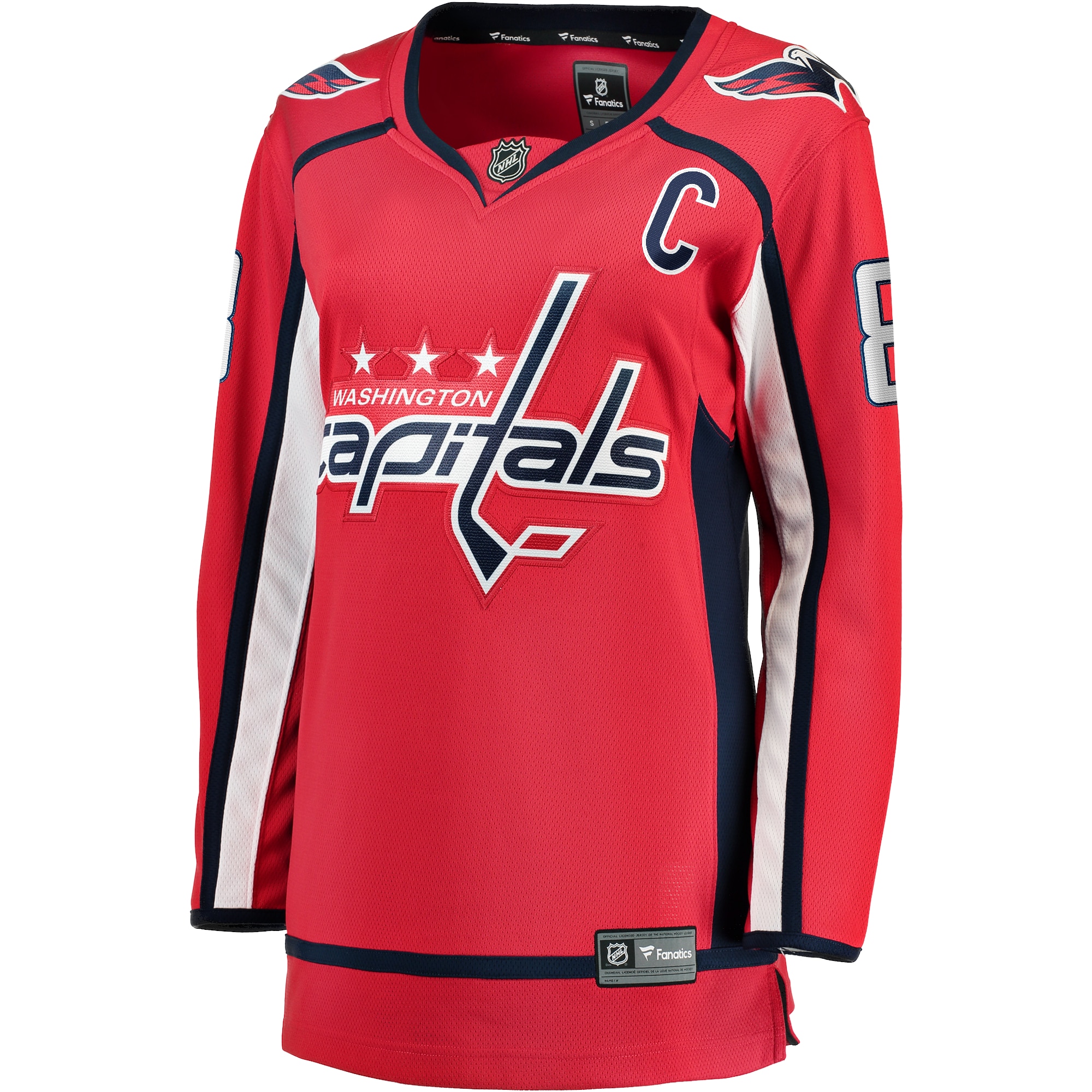 Alternative view of Women's Washington Capitals Alexander Ovechkin Red Captain Patch Home Breakaway Player Jersey - JS858 