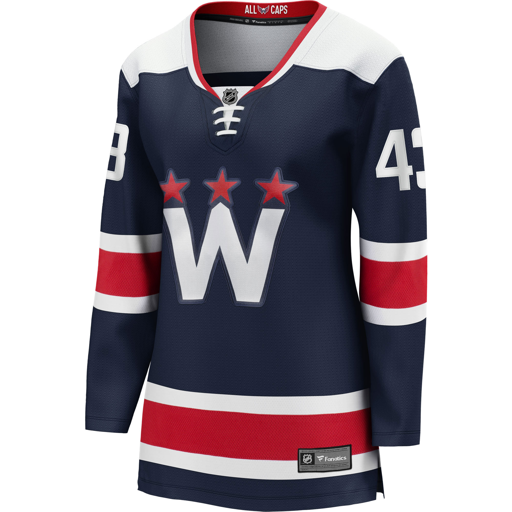 Alternative view of Women's Washington Capitals Tom Wilson Navy Alternate Premier Breakaway Player Jersey - JS609 