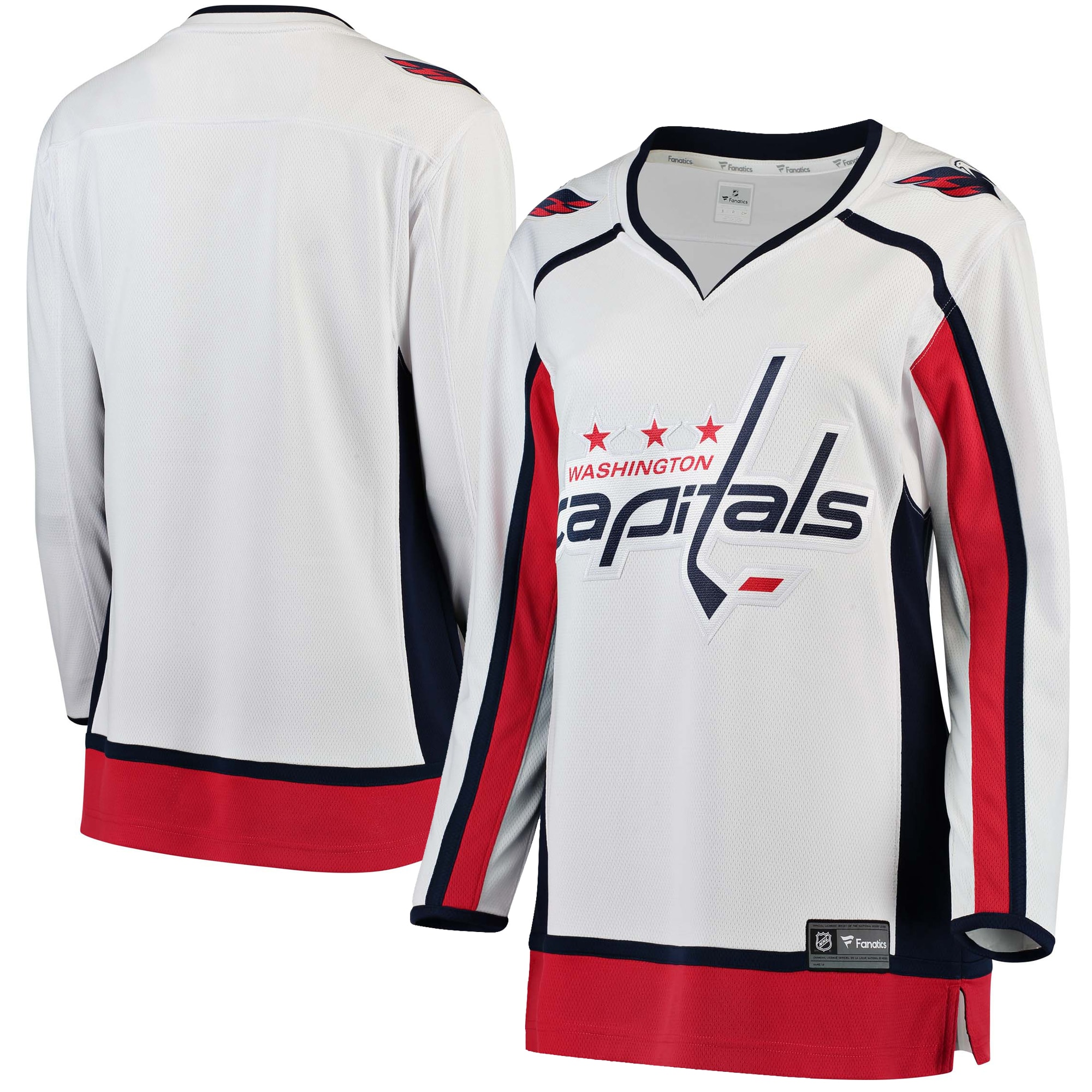 Women's Washington Capitals White Away Breakaway Jersey - JS539 