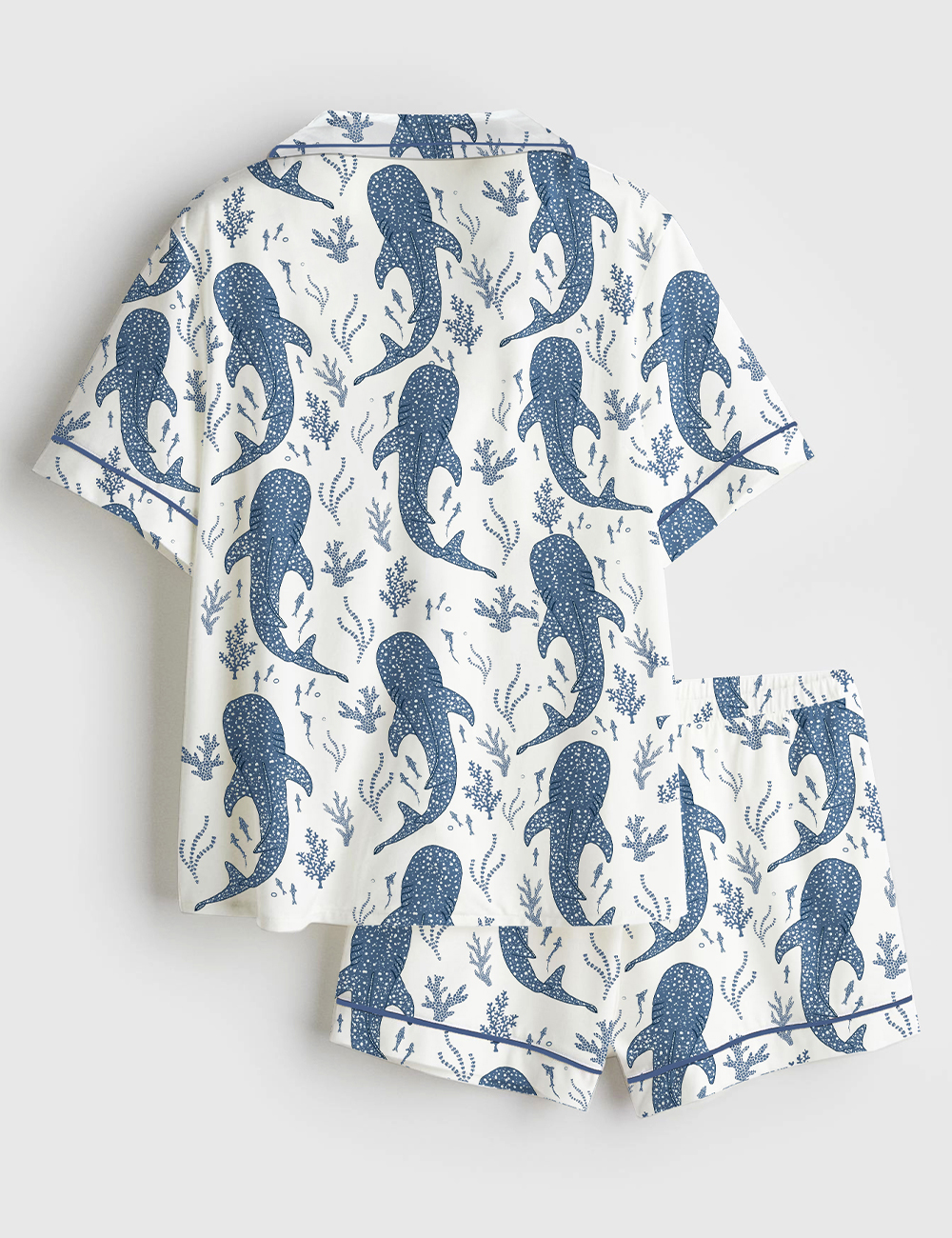 Alternative view of Women's Whale Shark Beachy Short Sleeve Satin Pajama Set