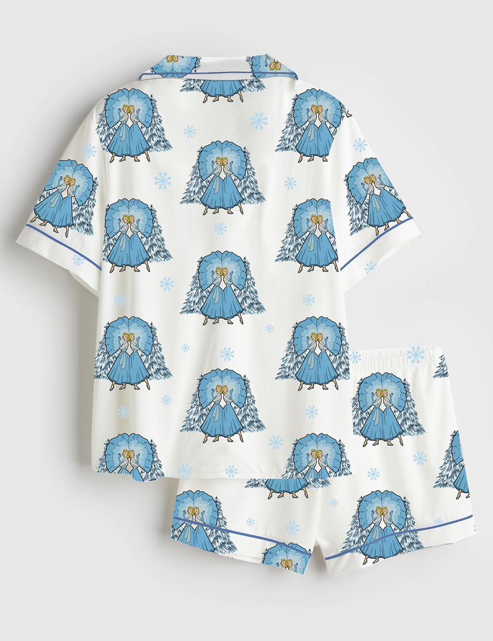 Alternative view of Women's White Christmas Sisters Festive Holiday Short Sleeve Satin Pajama Set