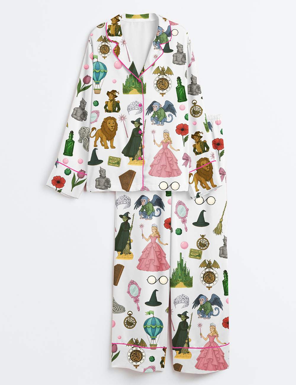 Women's Wicked Long Sleeve Satin Pajama Set