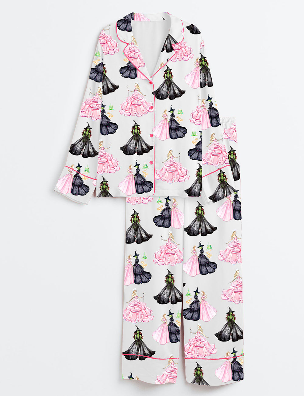 Women's Wicked Print Long Sleeve Satin Pajama Set