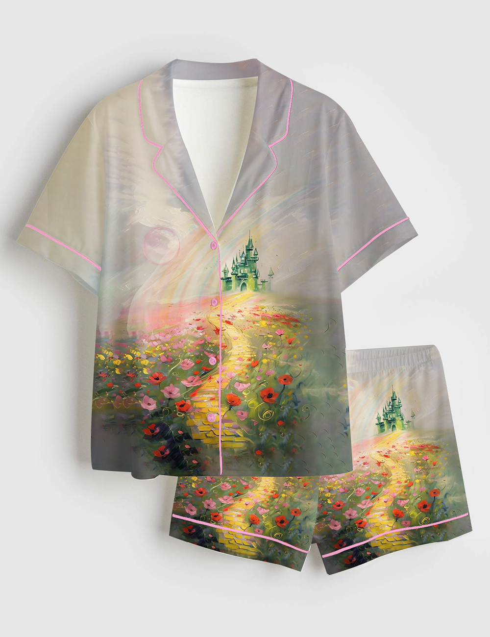 Women's Wicked Wizard Of Oz Short Sleeve Satin Pajama Set