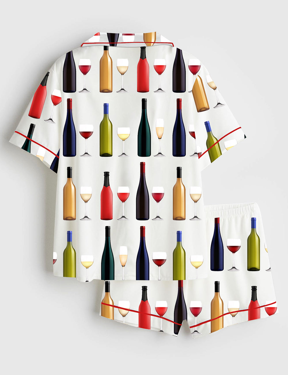 Alternative view of Women's Wine Bottle Short Sleeve Satin Pajama Set