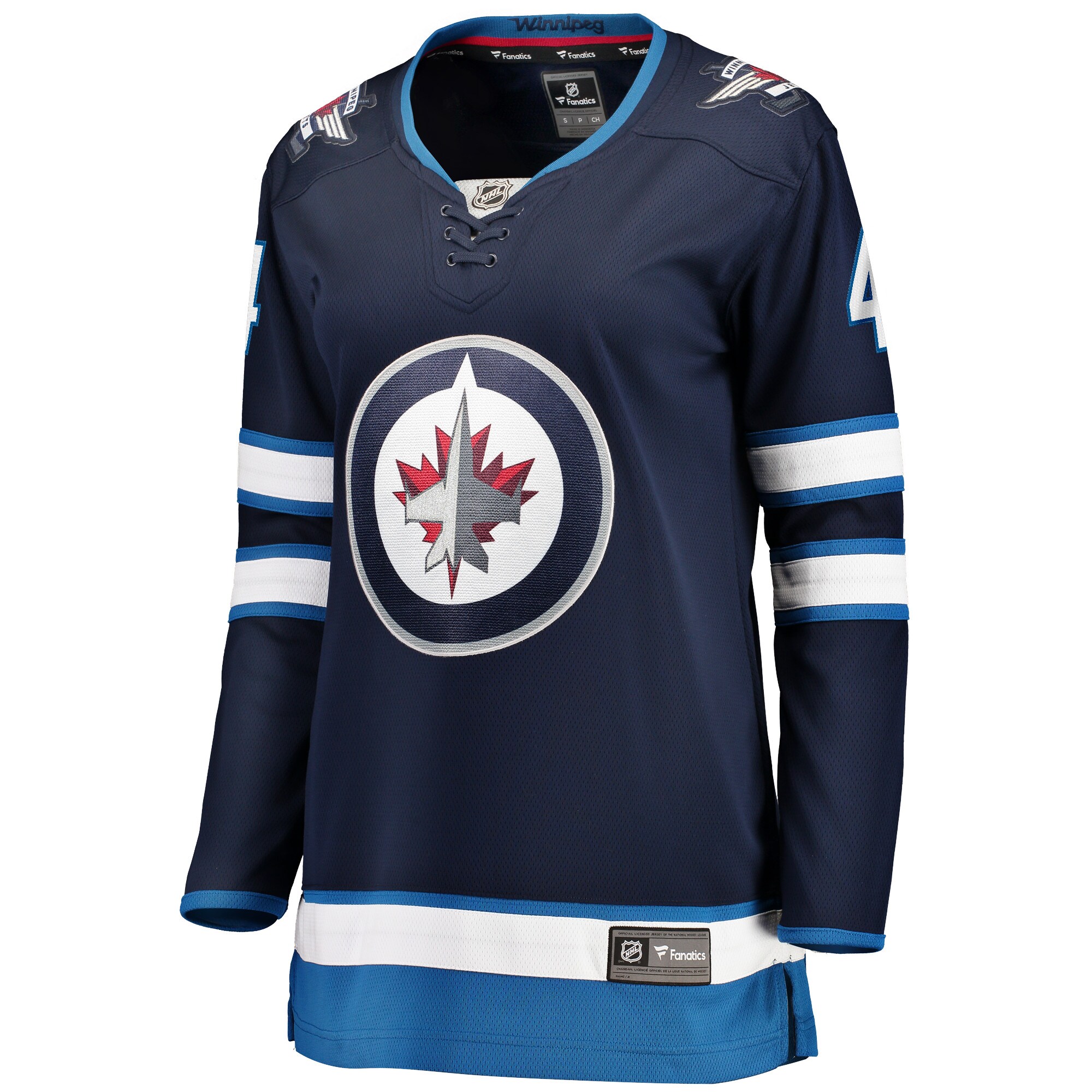 Alternative view of Women's Winnipeg Jets Neal Pionk Navy Home Breakaway Player Jersey - JS342 