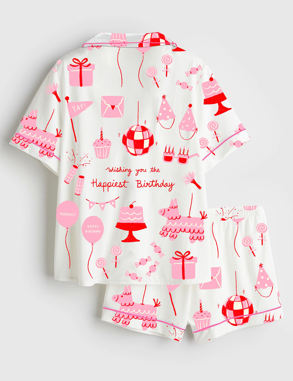 Alternative view of Women's Wishing You The Happiest Birthday Short Sleeve Satin Pajama Set