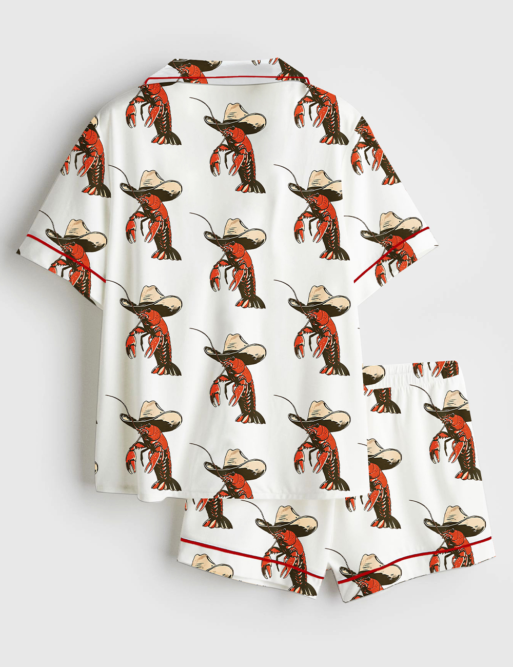Alternative view of Women's Yee-claw Crawfish Cowboy Short Sleeve Satin Pajama Set