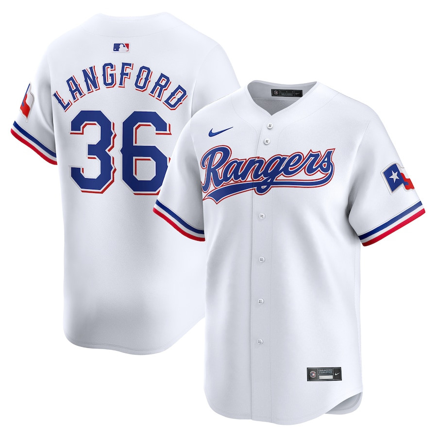 Wyatt Langford 36 Texas Rangers Home Limited Men Jersey - White - JS777 