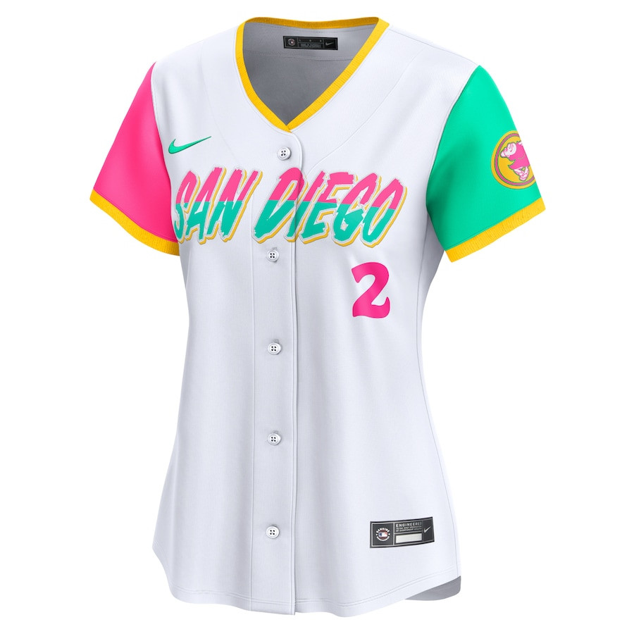 Alternative view of Xander Bogaerts 2 San Diego Padres City Connect Limited Women Jersey - White 