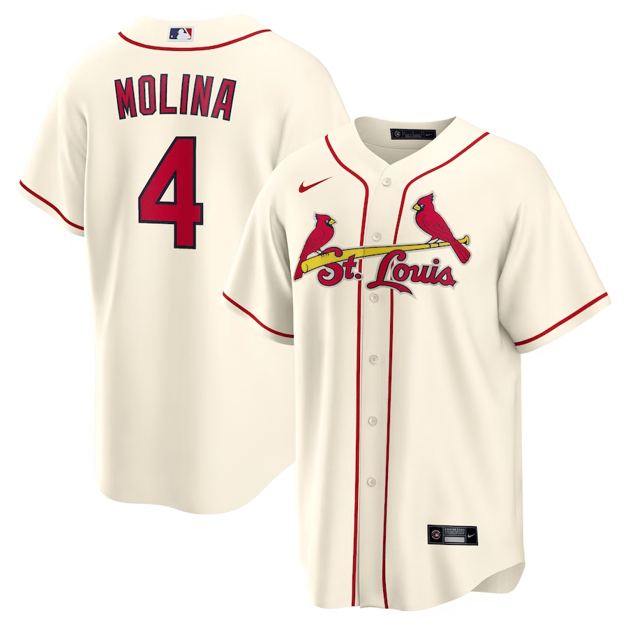 Yadier Molina 4 St. Louis Cardinals Alternate Men Jersey - Cream 