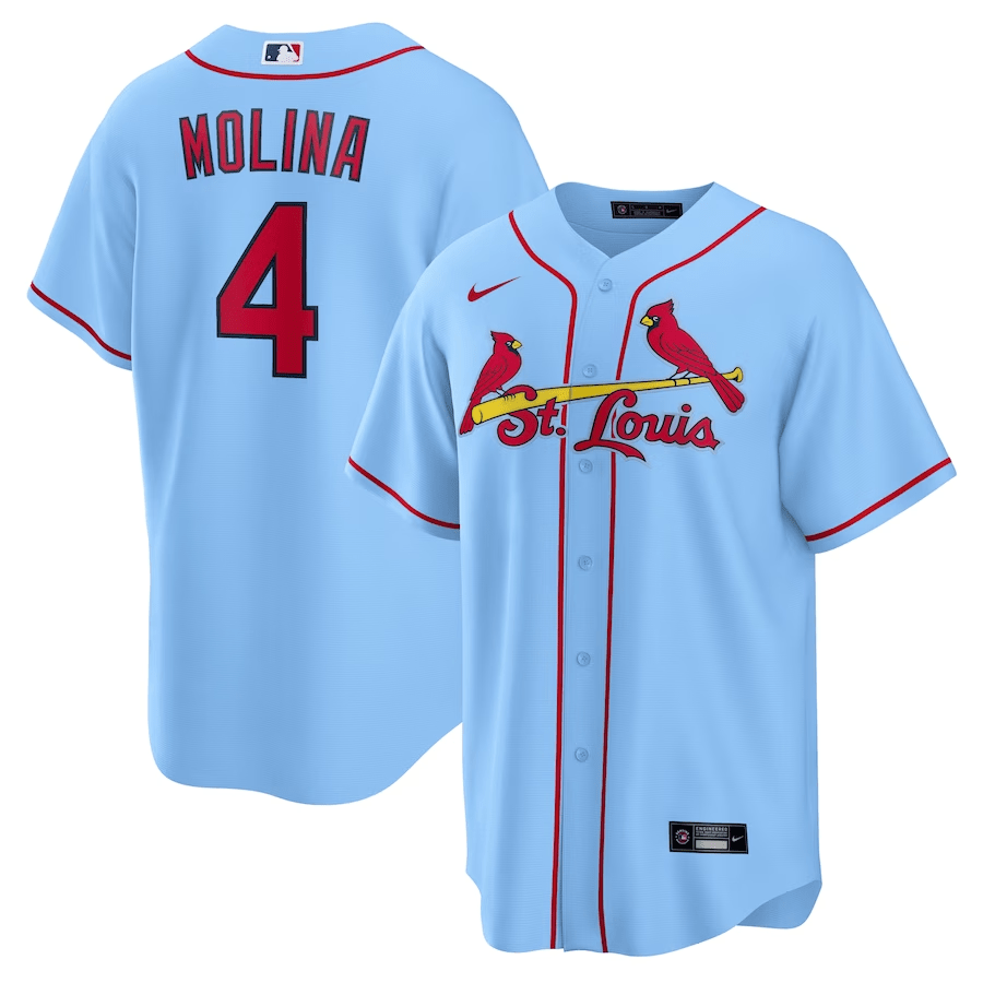 Yadier Molina 4 St. Louis Cardinals Alternate Men Jersey - Light Blue 