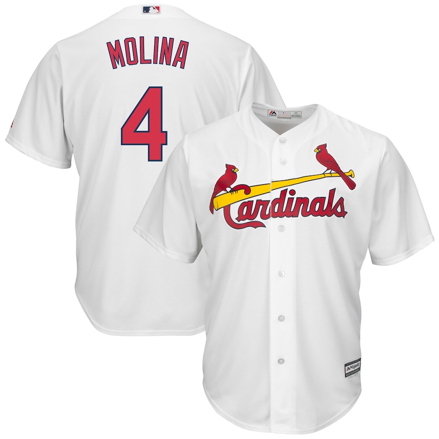 Yadier Molina #4 St. Louis Cardinals Majestic Big And Tall Cool Base Player Jersey - White